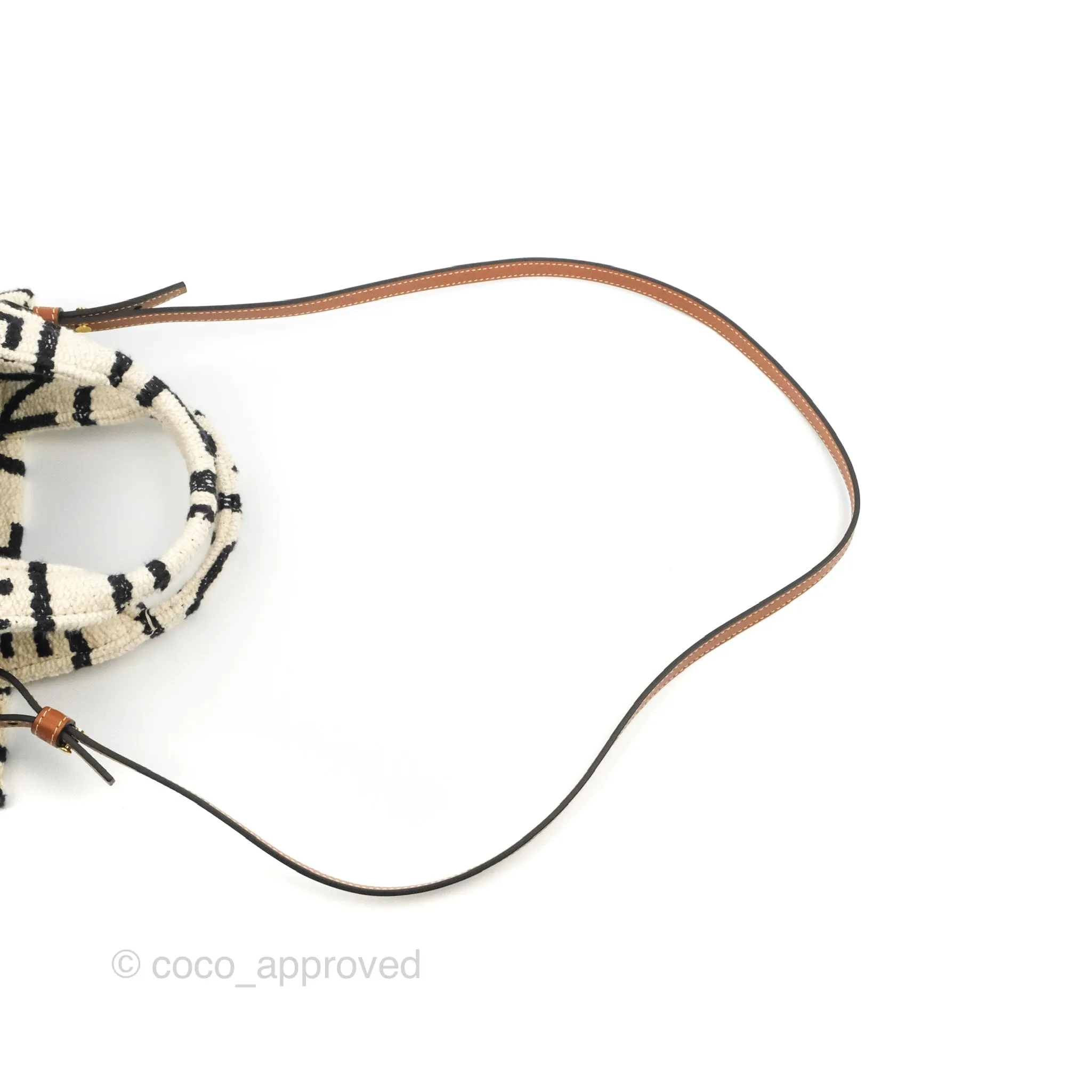 Celine Small Cabas Thais Textile with Celine All-Over White