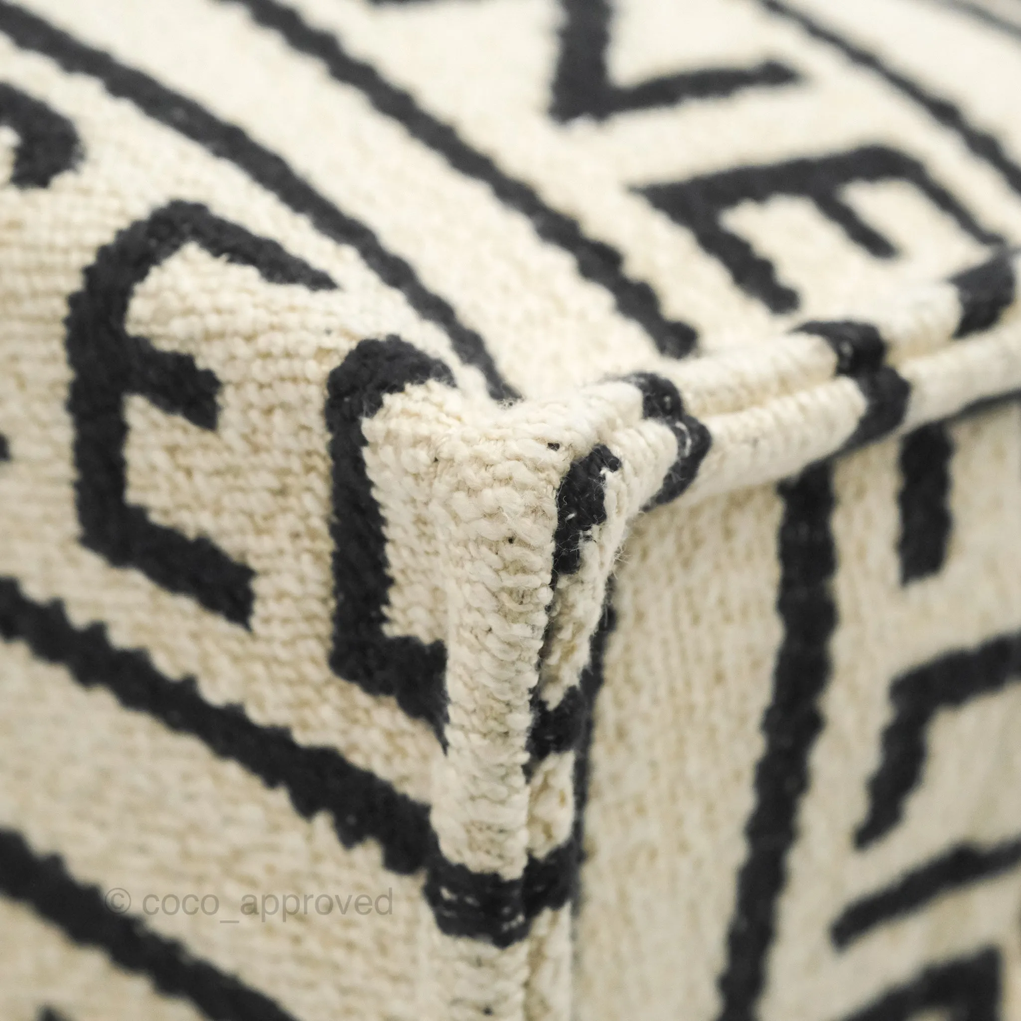 Celine Small Cabas Thais Textile with Celine All-Over White
