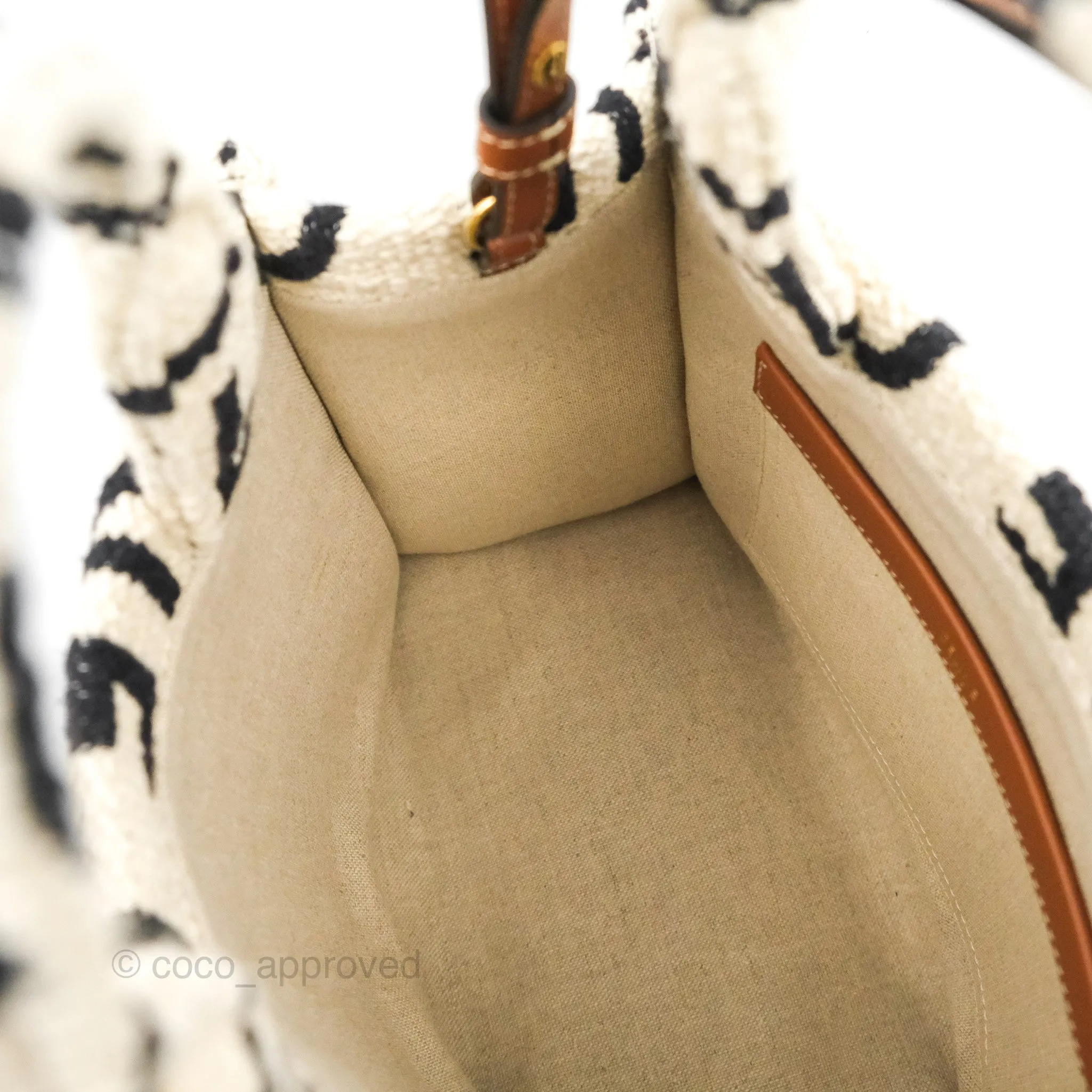 Celine Small Cabas Thais Textile with Celine All-Over White