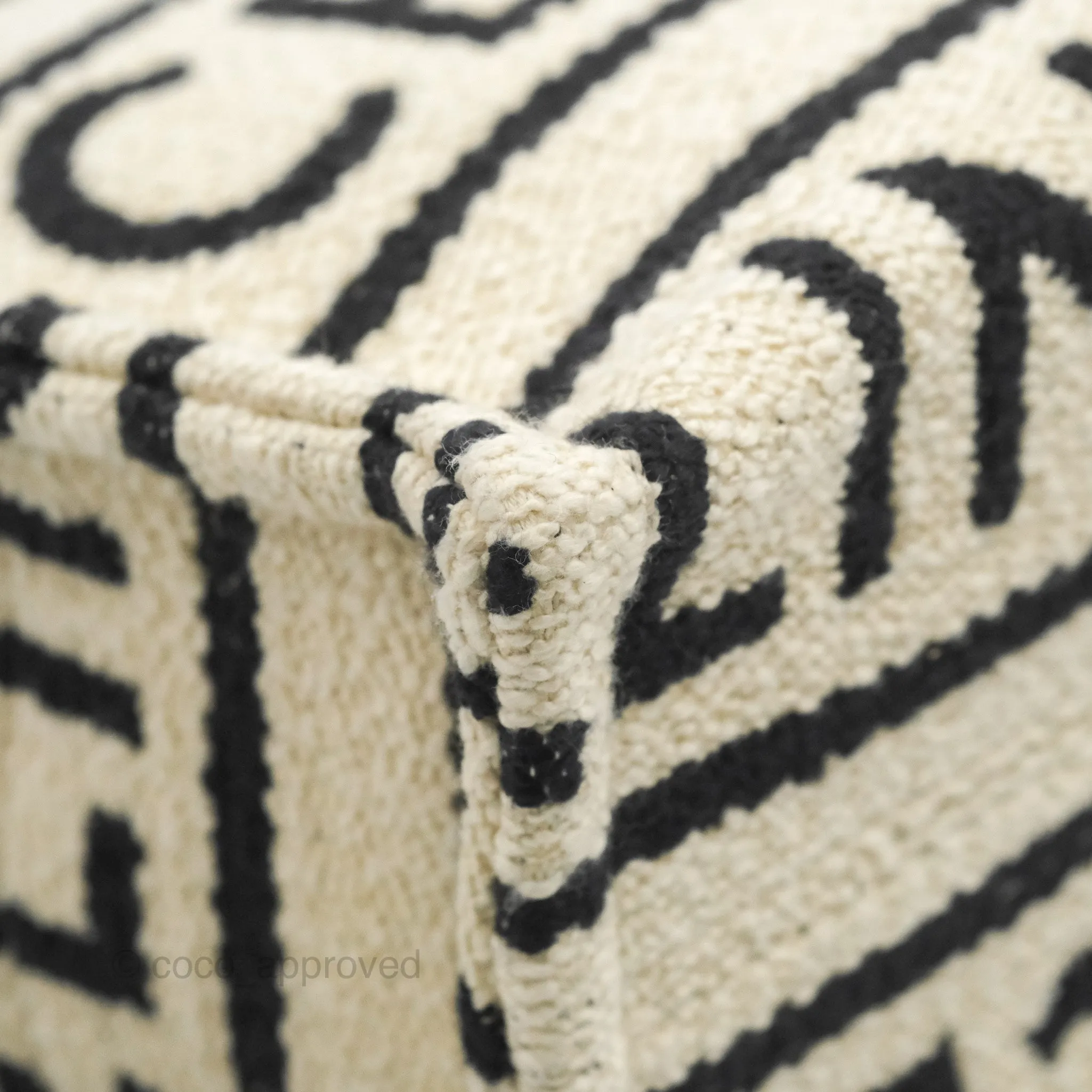 Celine Small Cabas Thais Textile with Celine All-Over White