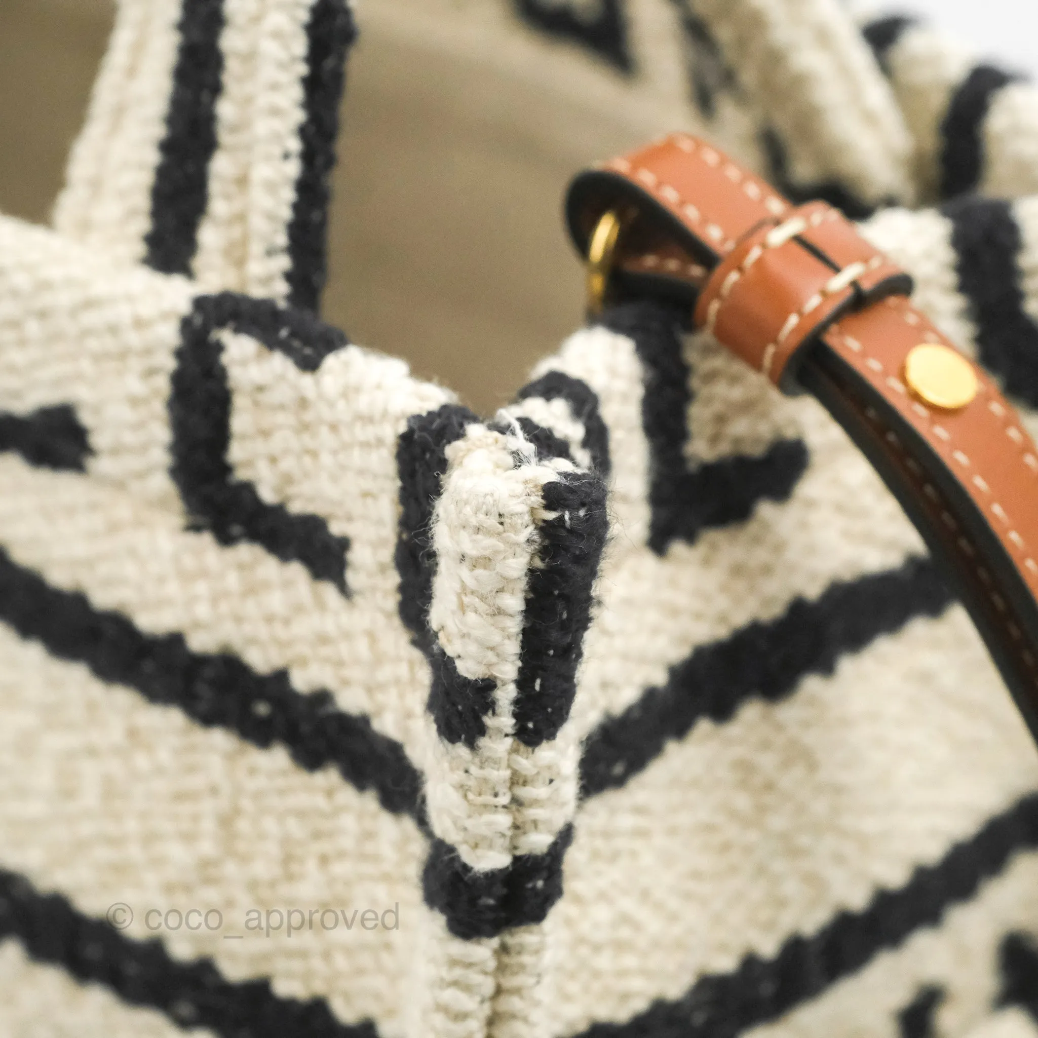 Celine Small Cabas Thais Textile with Celine All-Over White