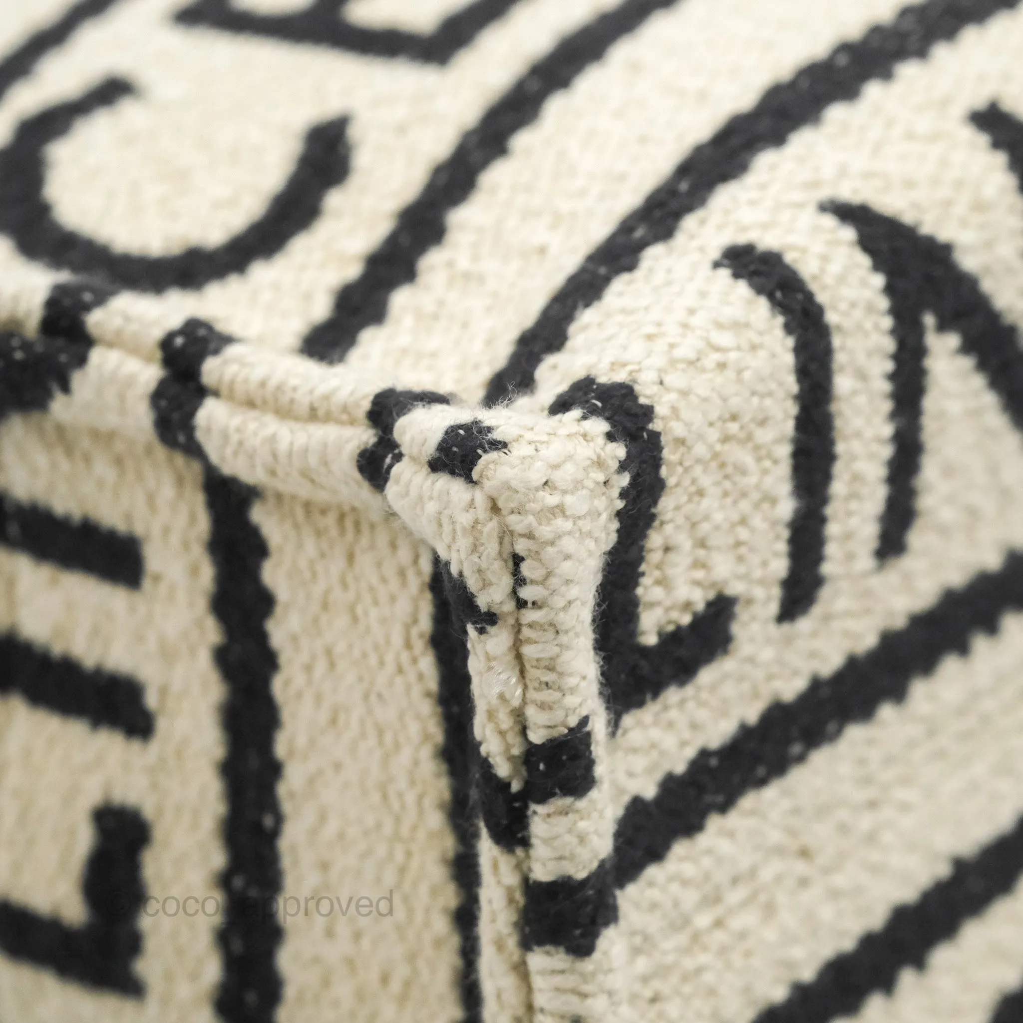 Celine Small Cabas Thais Textile with Celine All-Over White