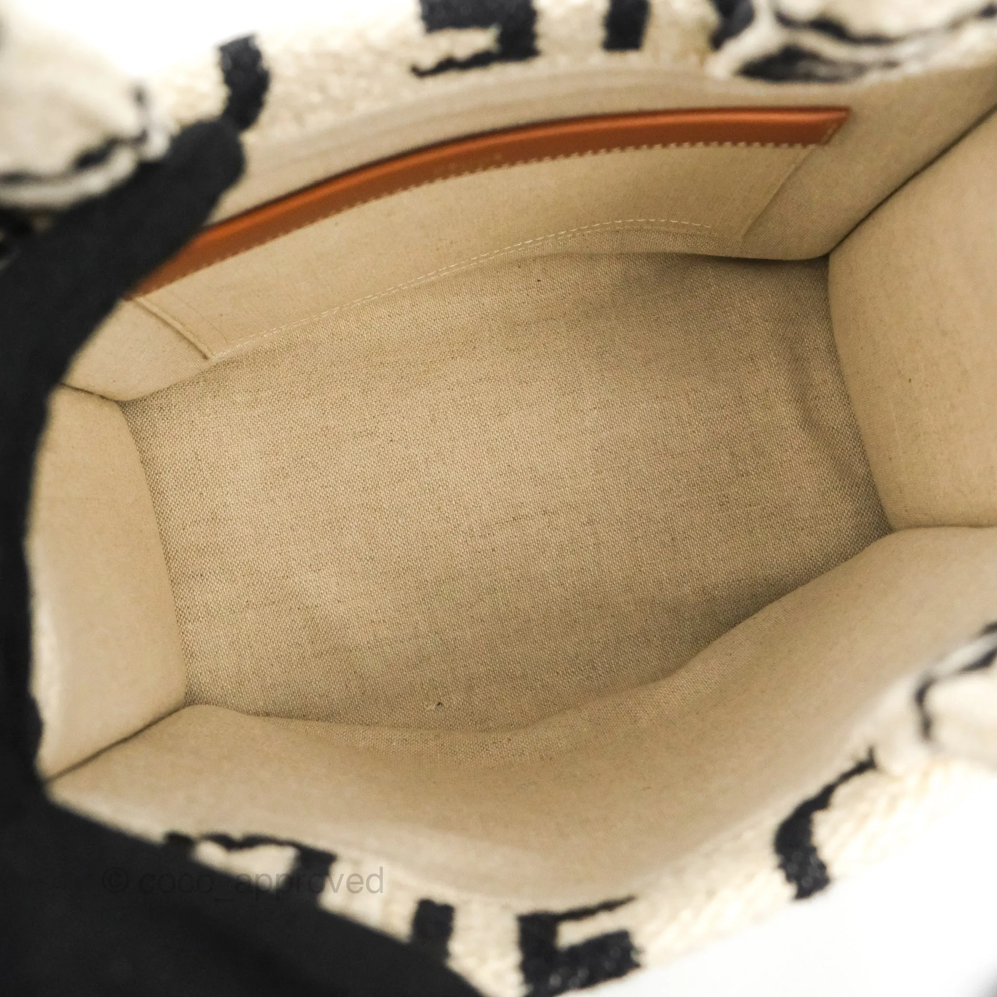 Celine Small Cabas Thais Textile with Celine All-Over White