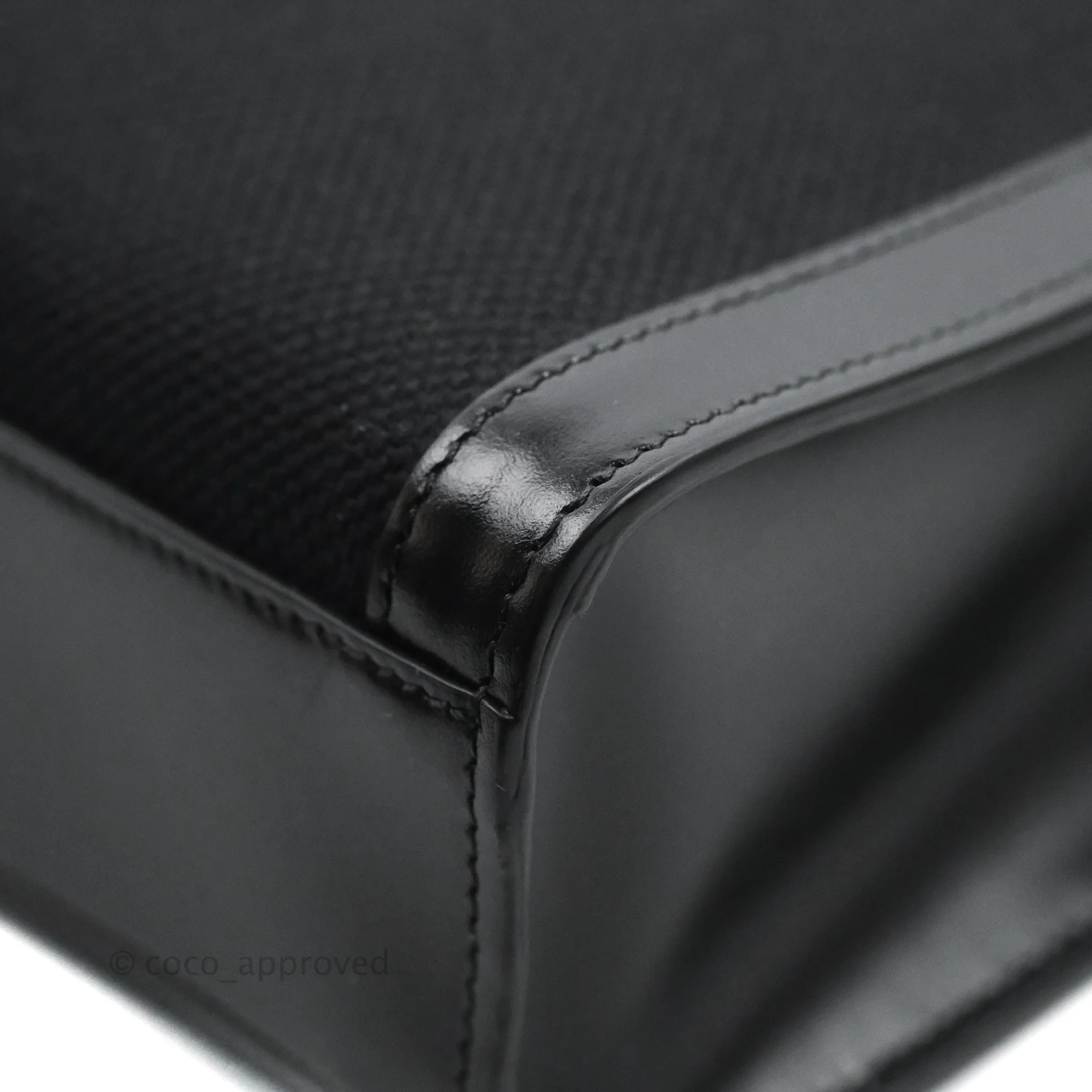Celine Small Cabas Vertical Tote Black Textlie