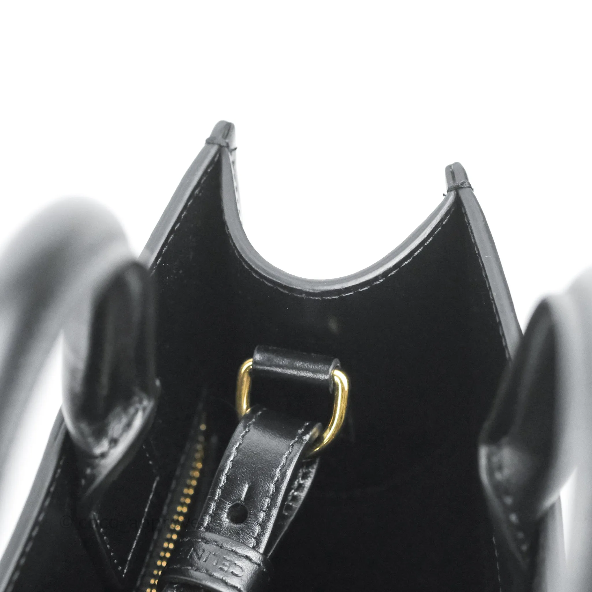 Celine Small Cabas Vertical Tote Black Textlie