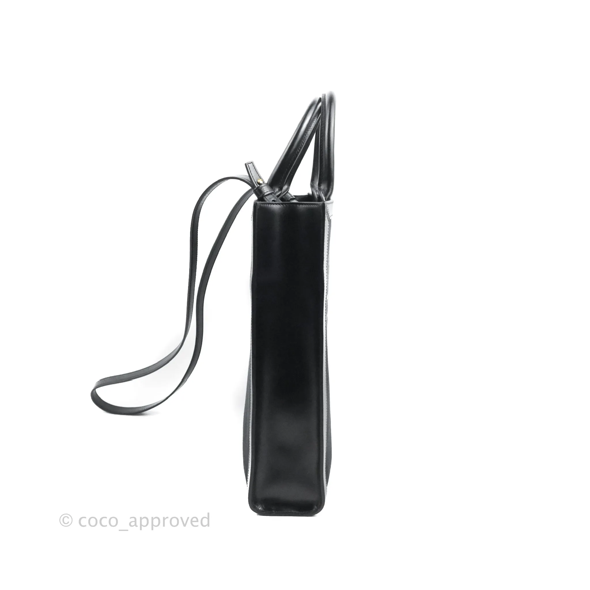 Celine Small Cabas Vertical Tote Black Textlie