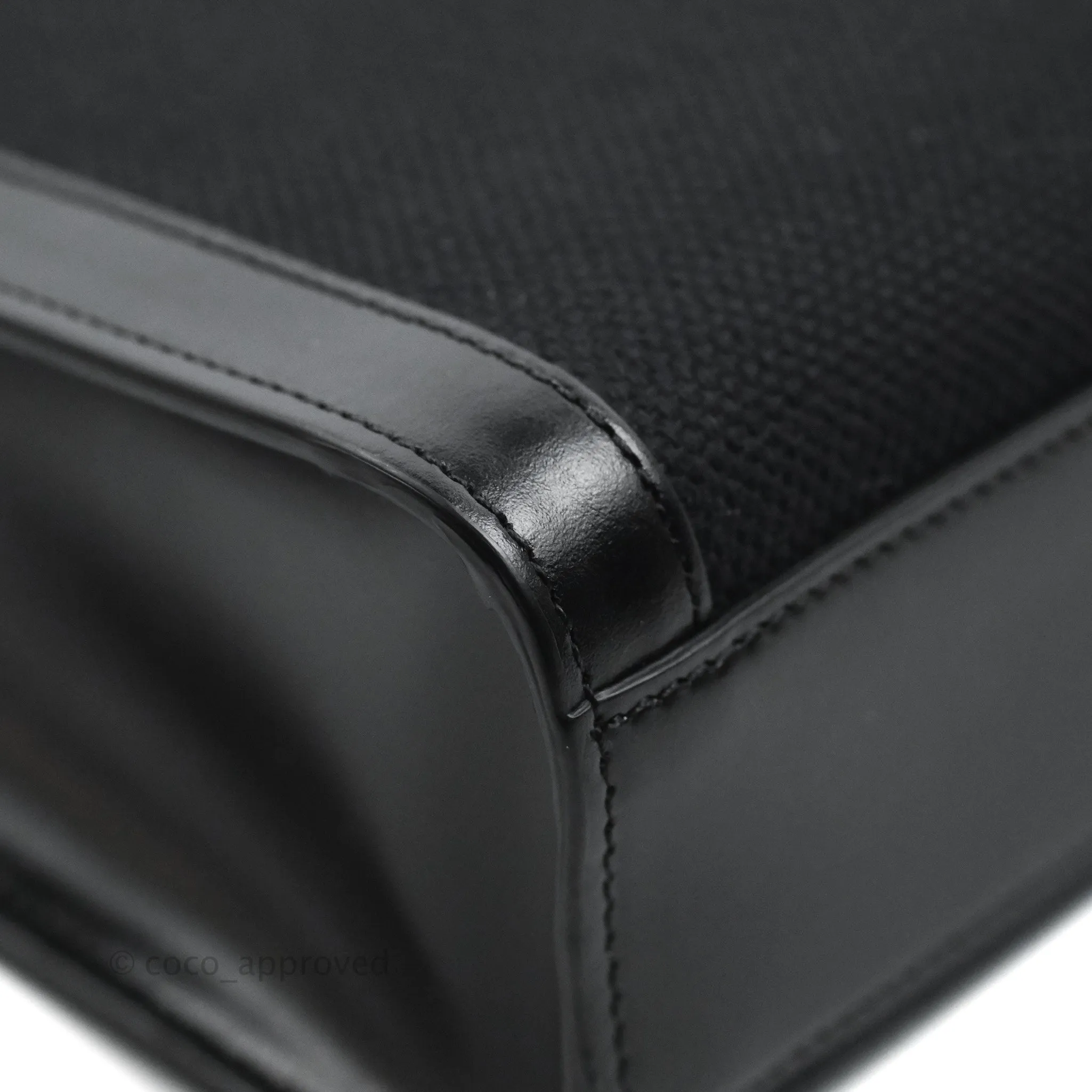 Celine Small Cabas Vertical Tote Black Textlie