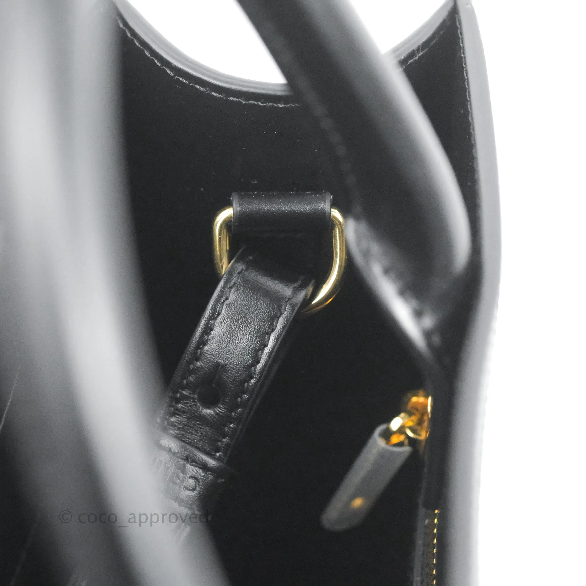 Celine Small Cabas Vertical Tote Black Textlie