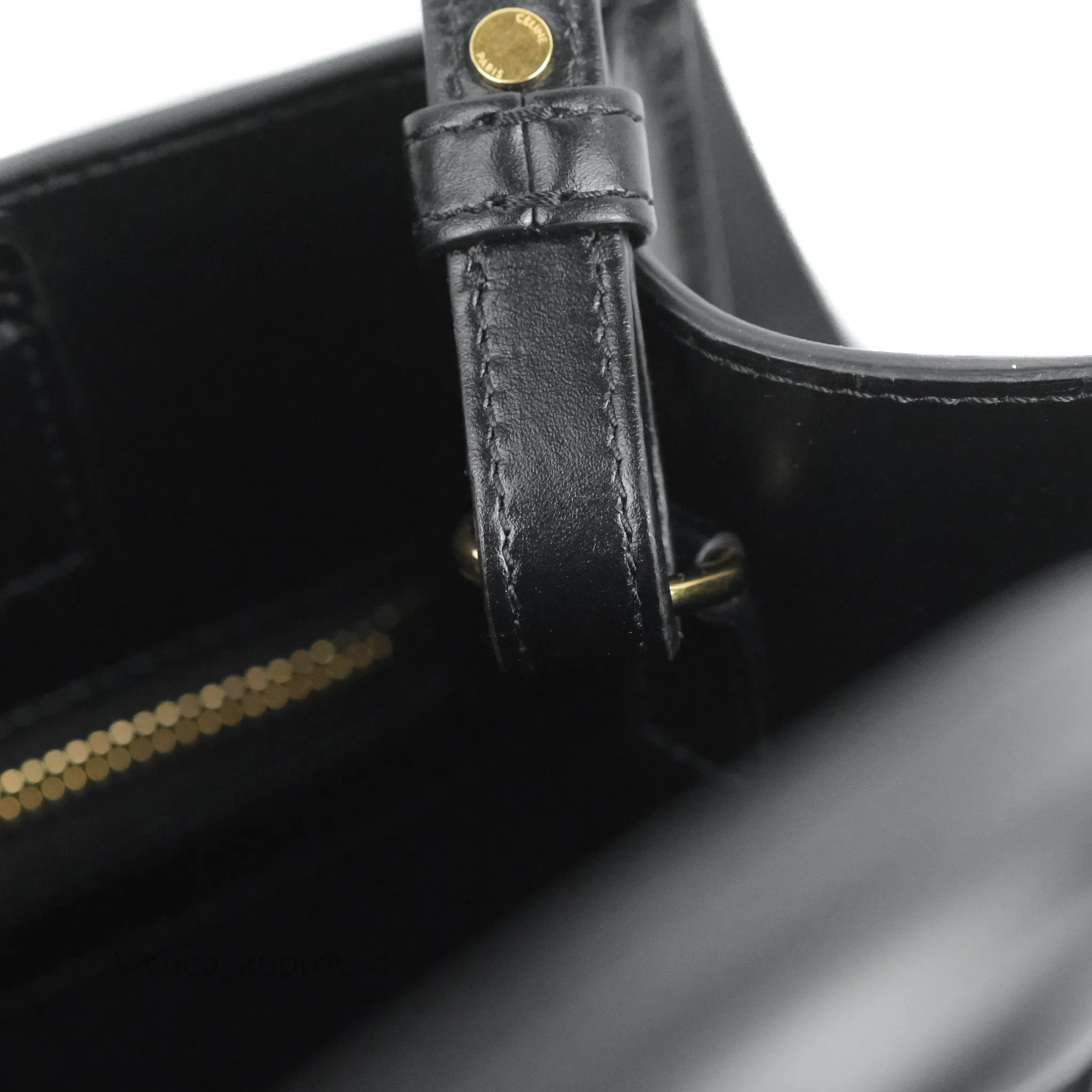 Celine Small Cabas Vertical Tote Black Textlie