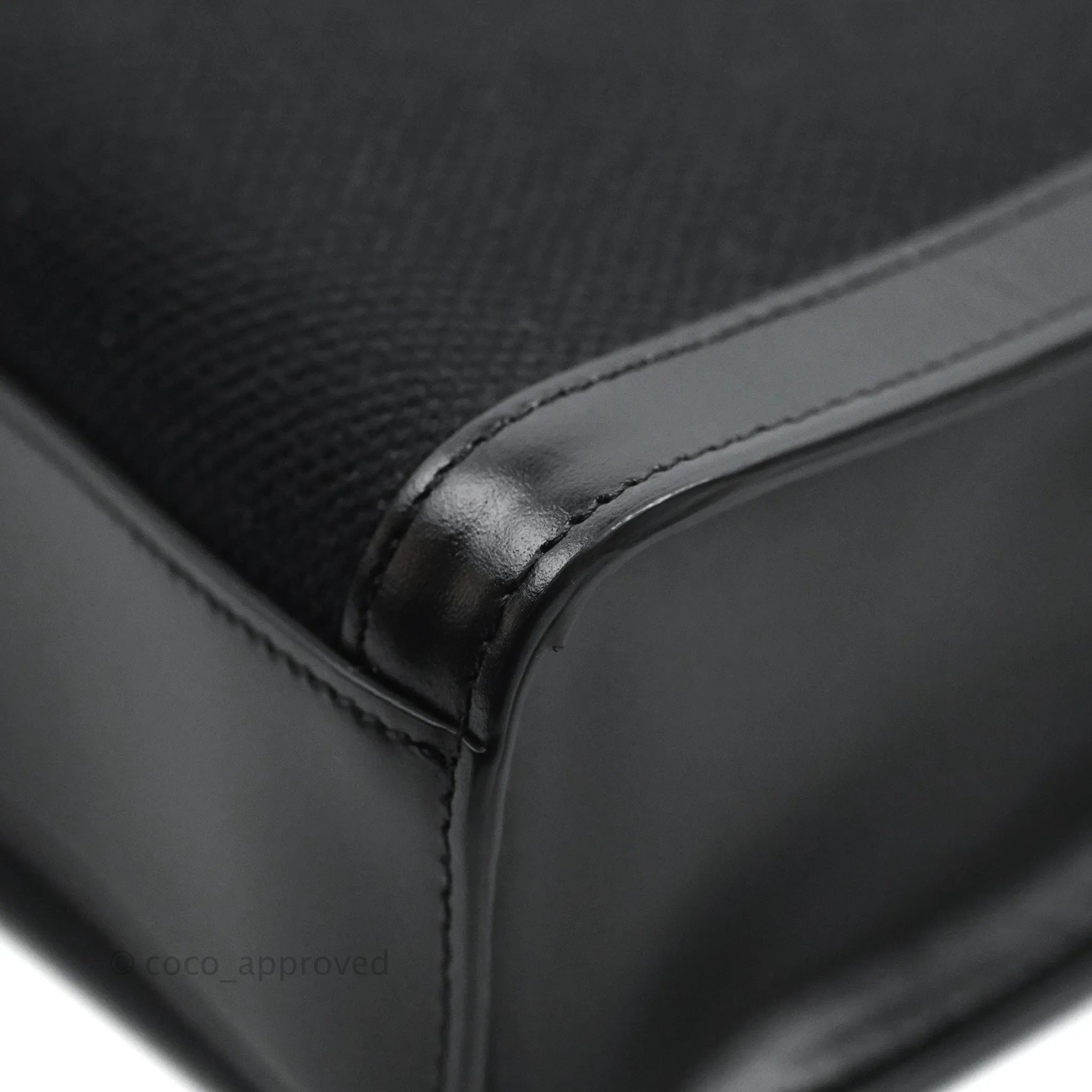 Celine Small Cabas Vertical Tote Black Textlie