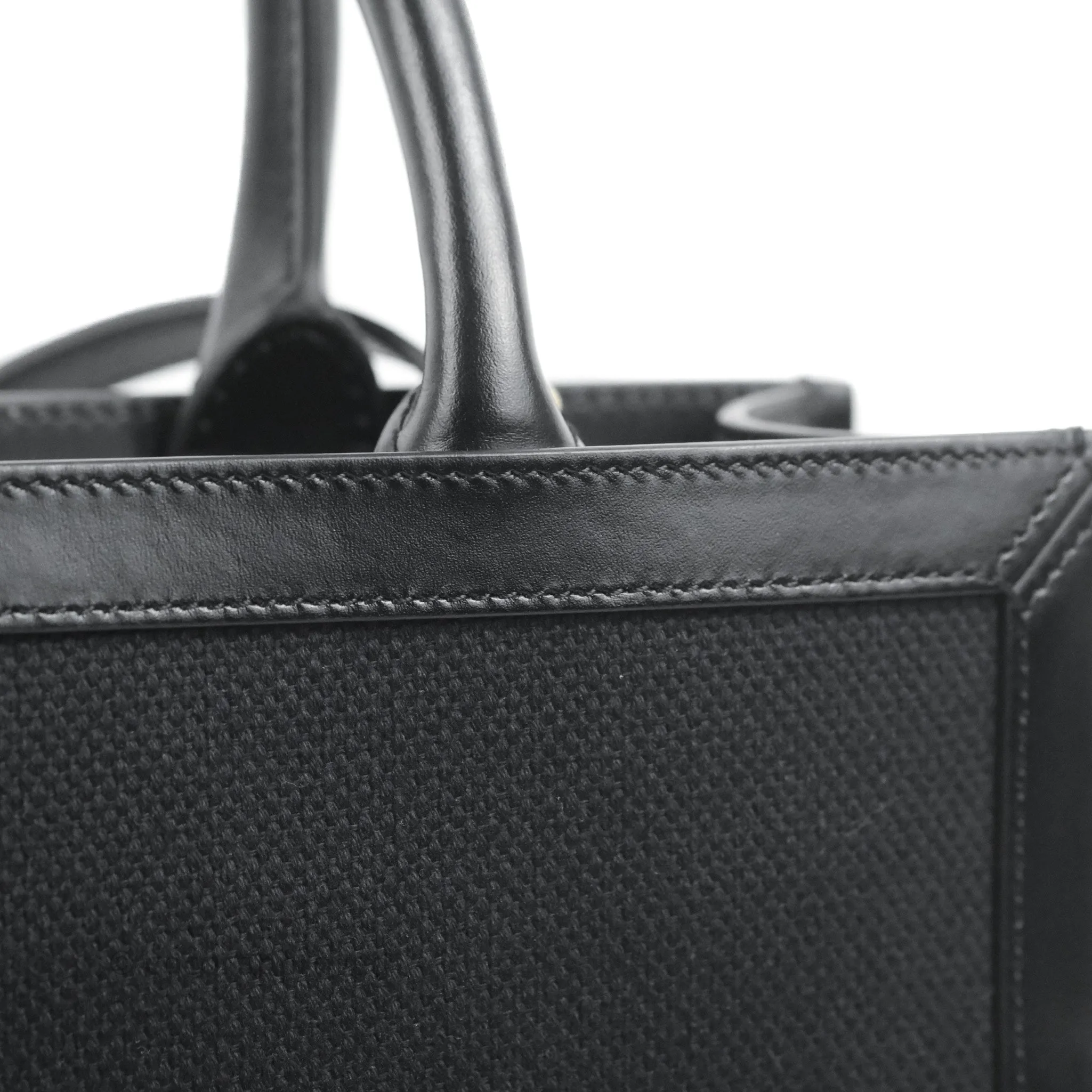 Celine Small Cabas Vertical Tote Black Textlie