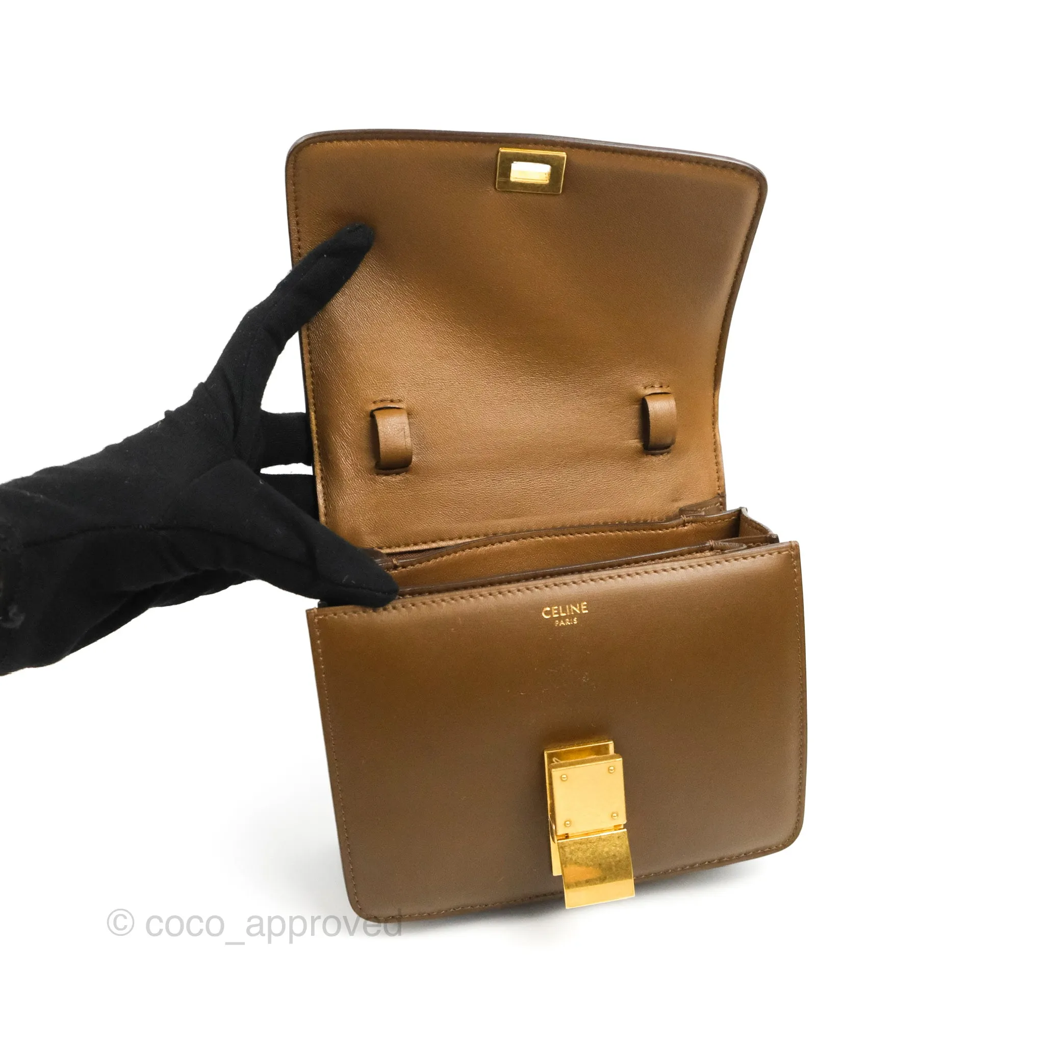 Celine Small Classic Box Flap Caramel Calfskin