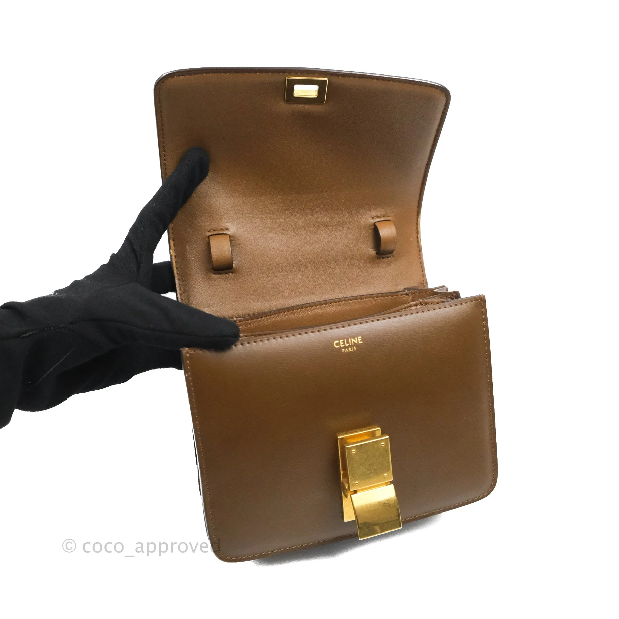 Celine Small Classic Box Flap Caramel Calfskin