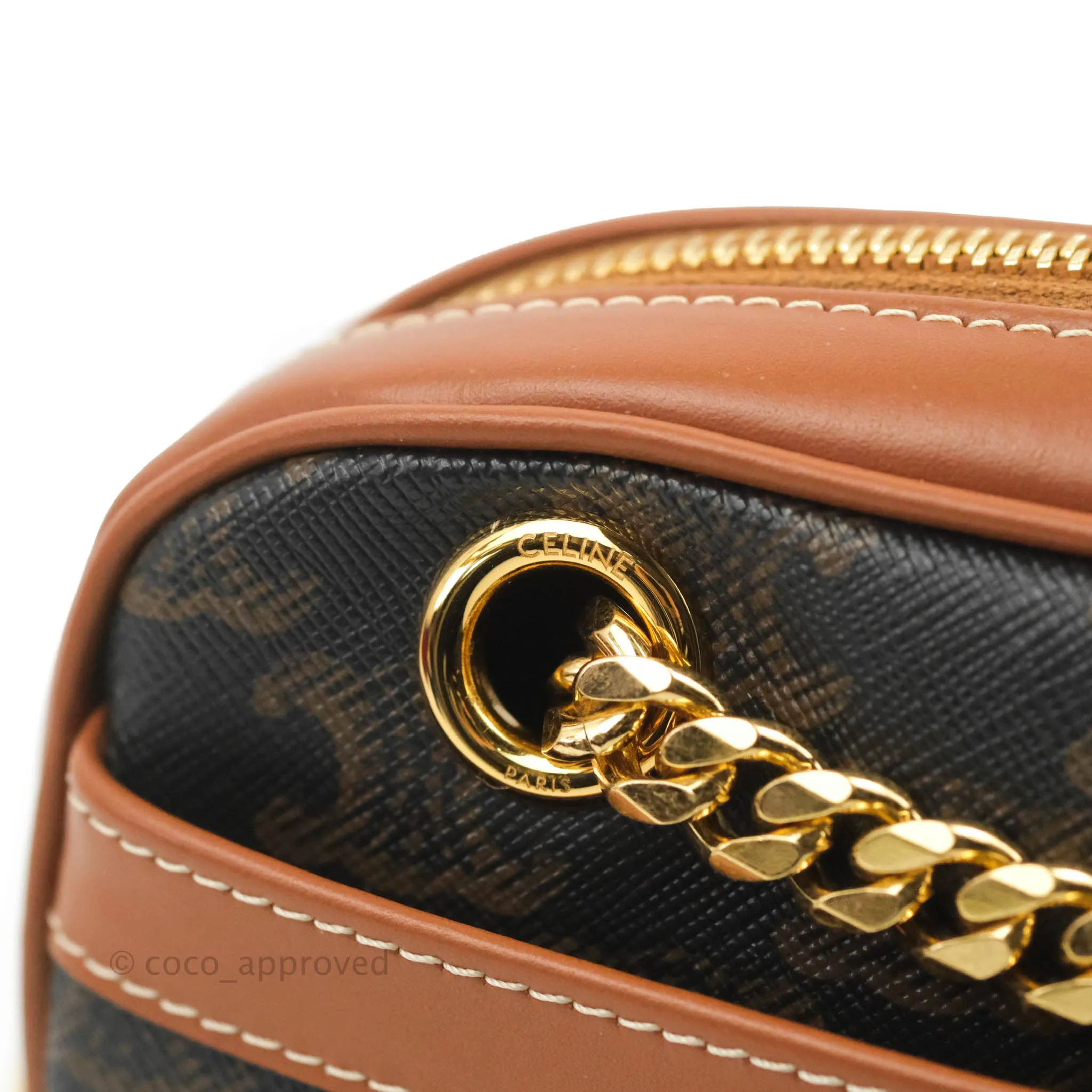 Celine Small Patapans in Triomphe Canvas Tan