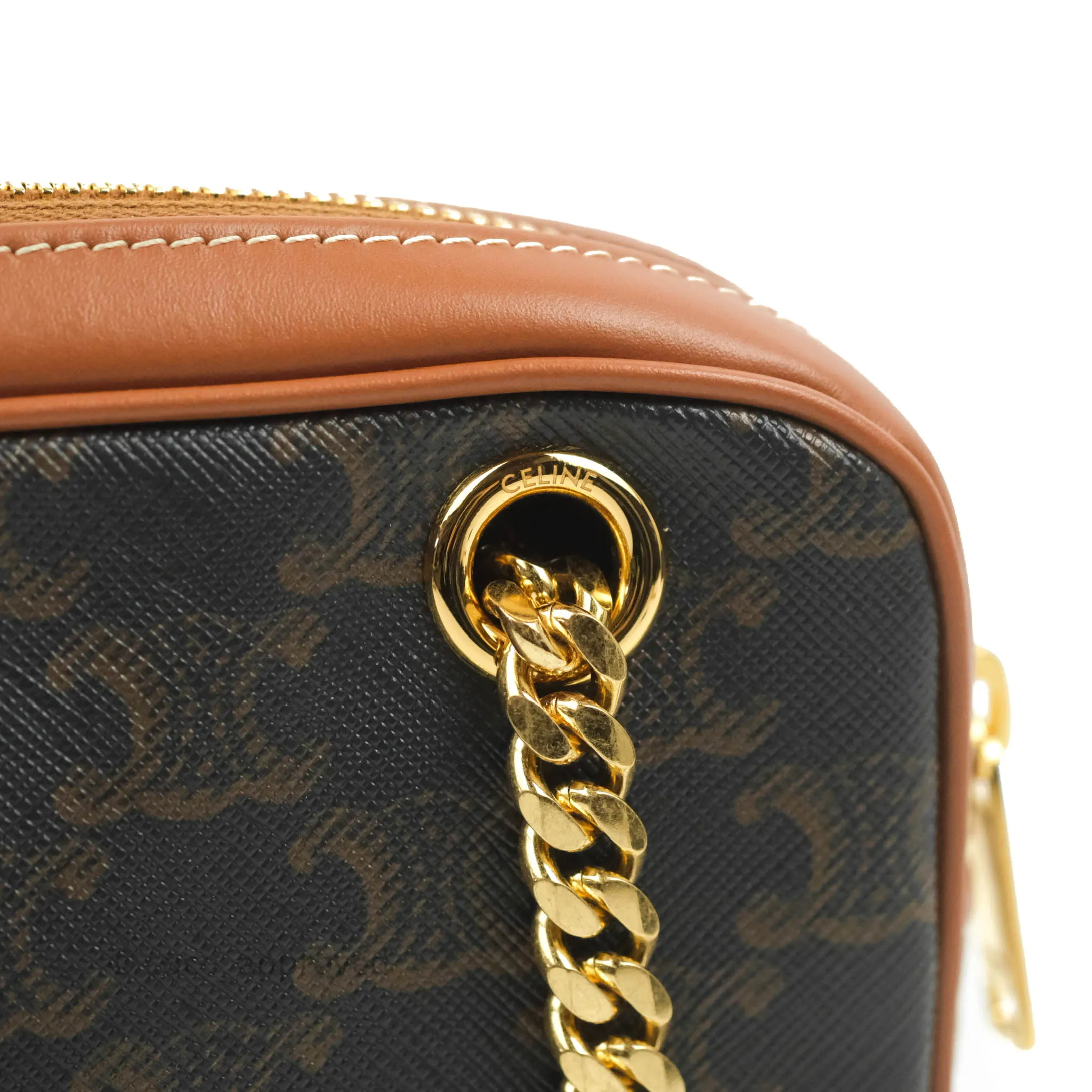 Celine Small Patapans in Triomphe Canvas Tan
