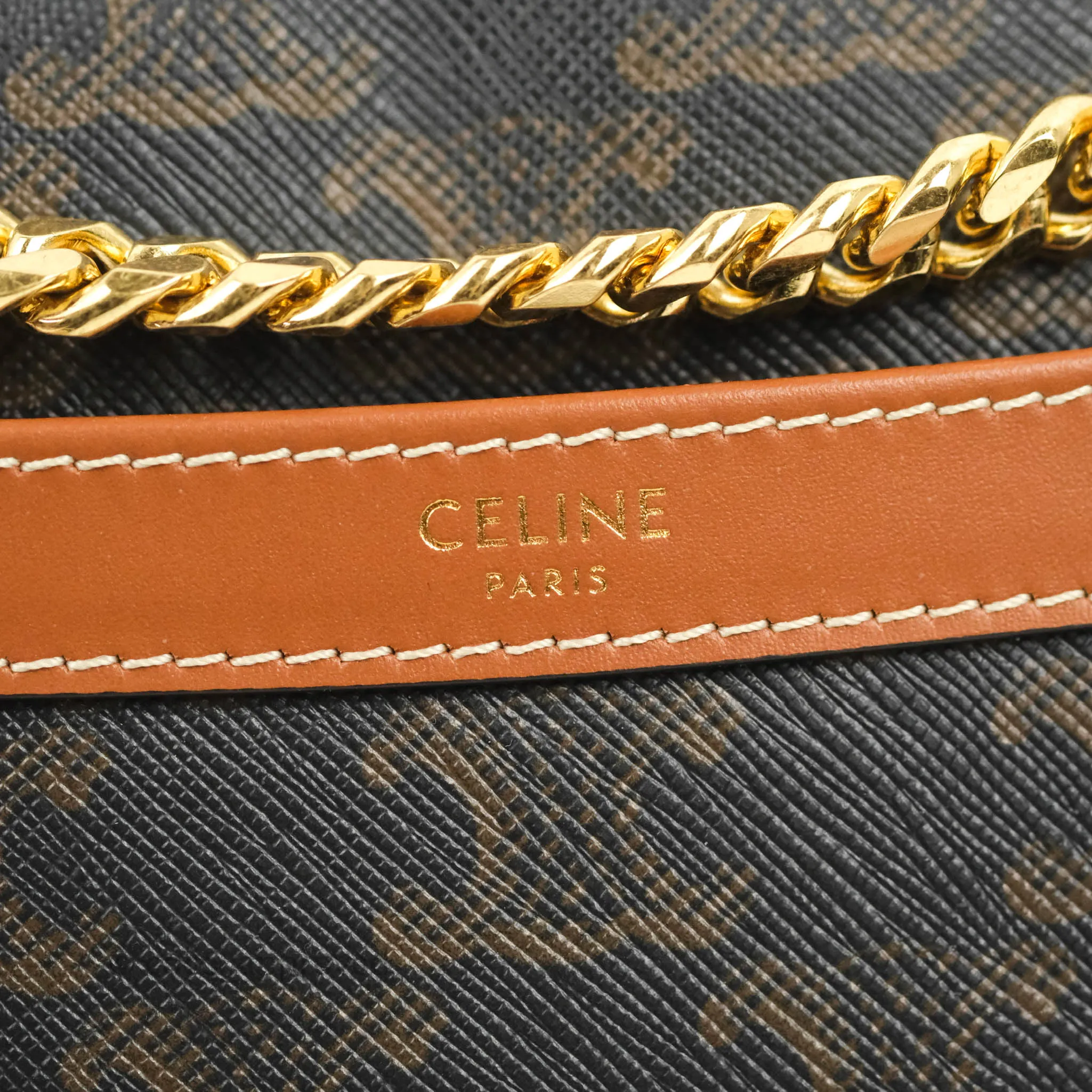 Celine Small Patapans in Triomphe Canvas Tan