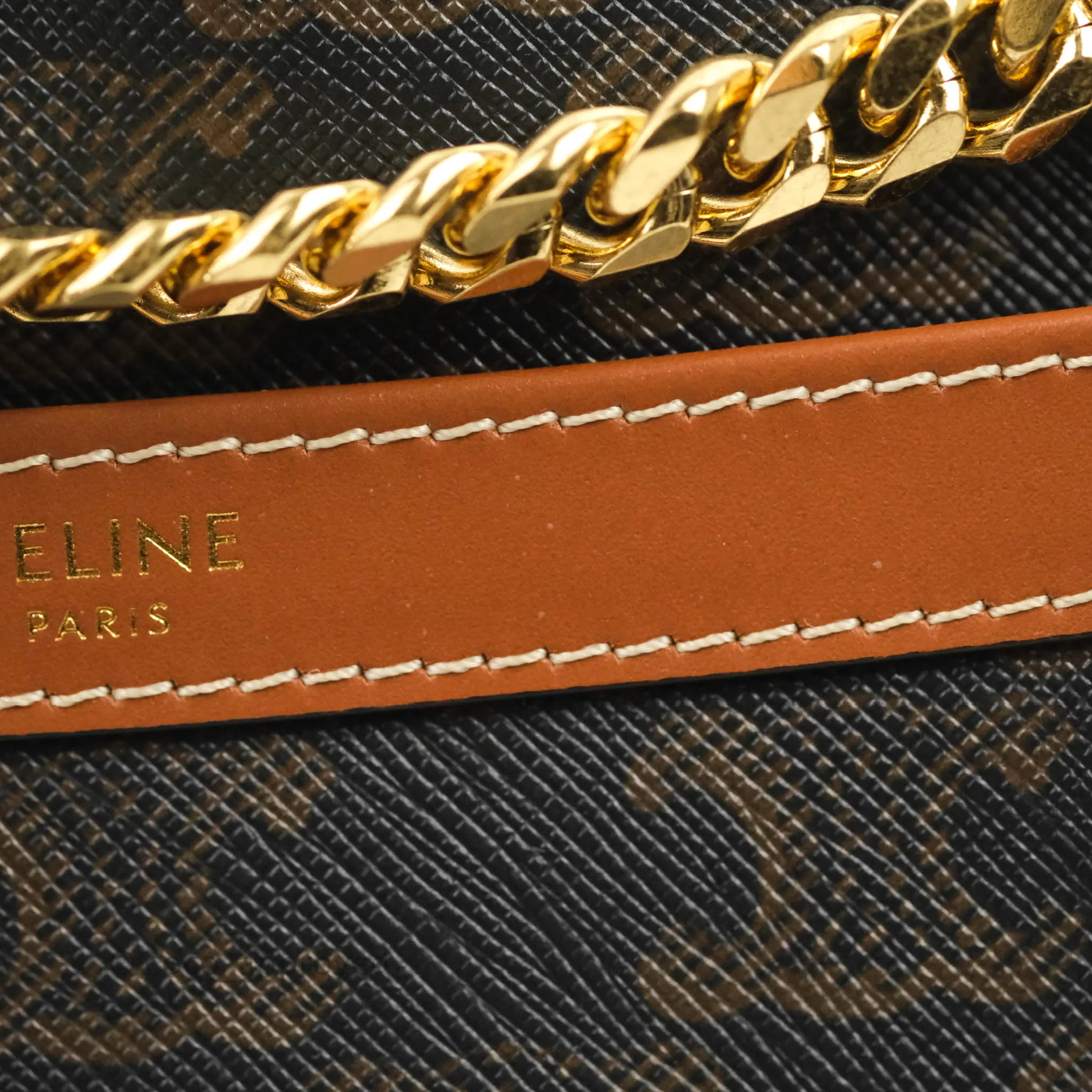 Celine Small Patapans in Triomphe Canvas Tan