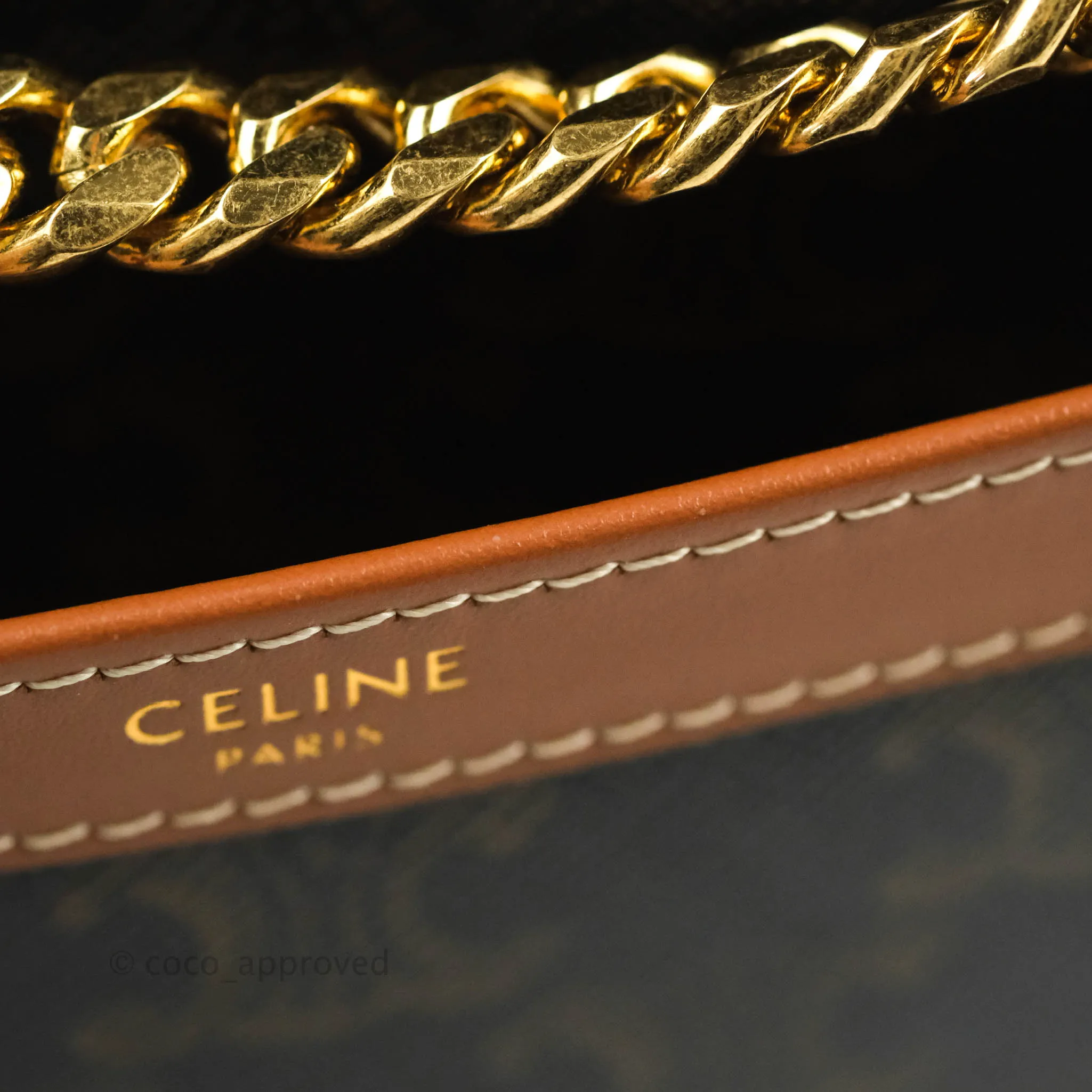 Celine Small Patapans in Triomphe Canvas Tan