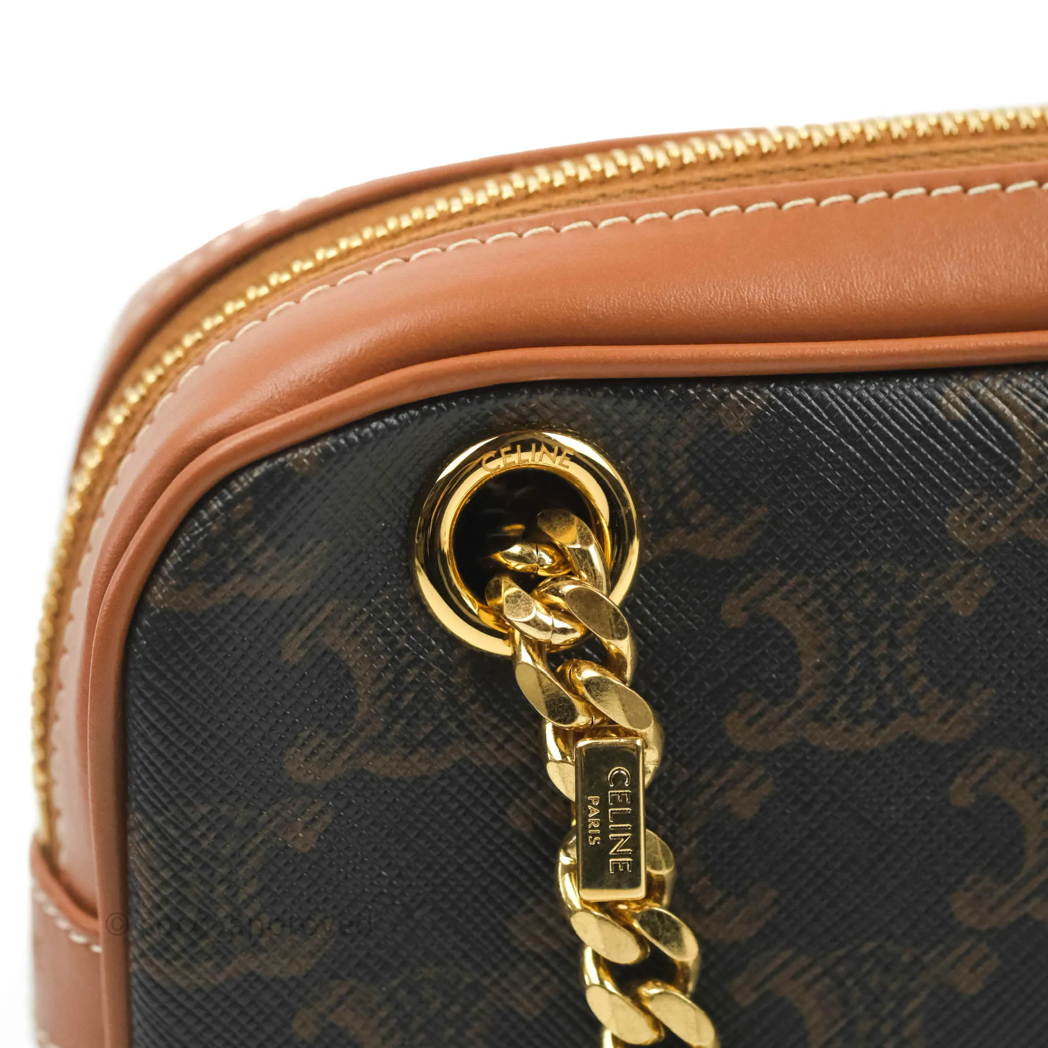 Celine Small Patapans in Triomphe Canvas Tan