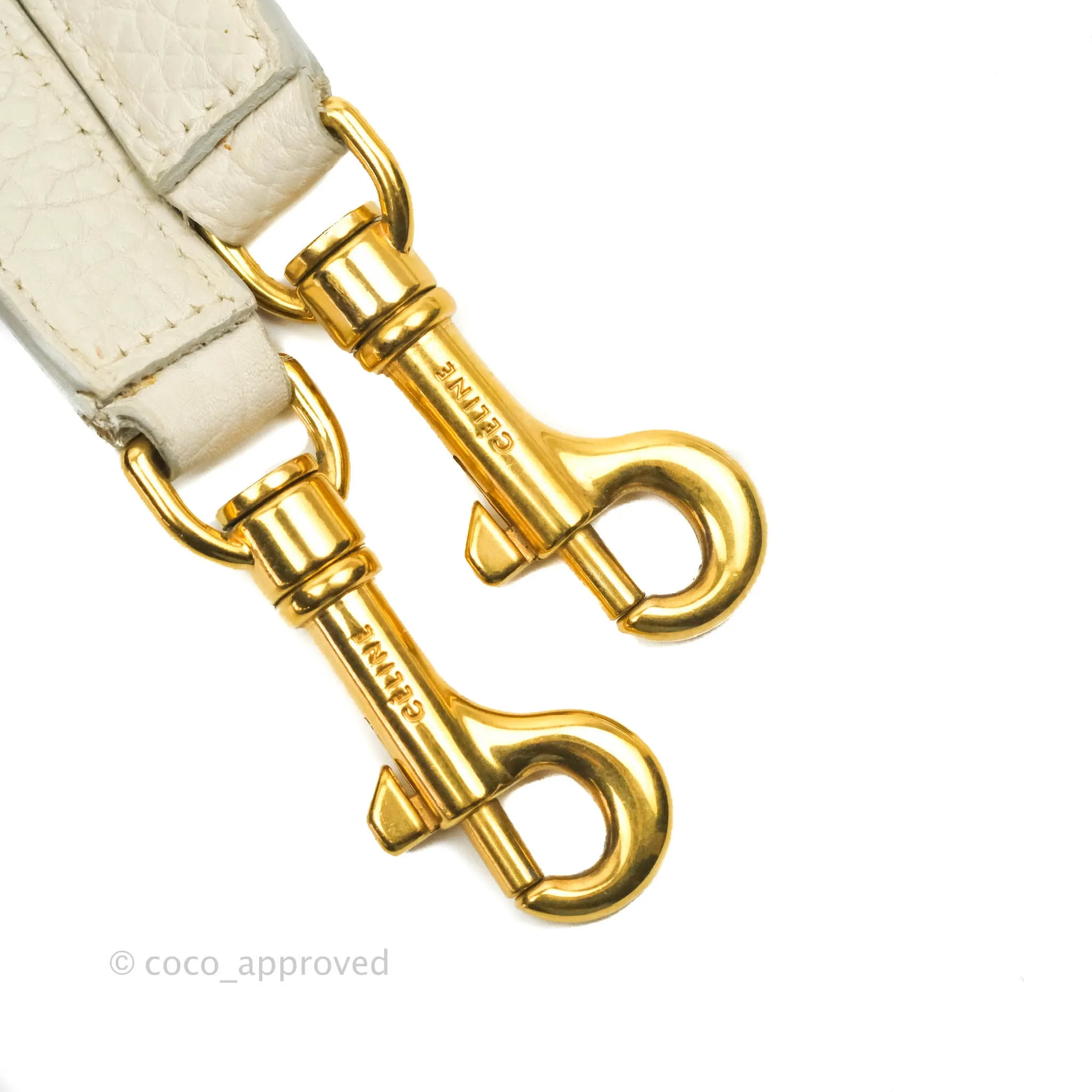 Celine Small Sleek Calfskin Tri-Color Trapeze Ivory