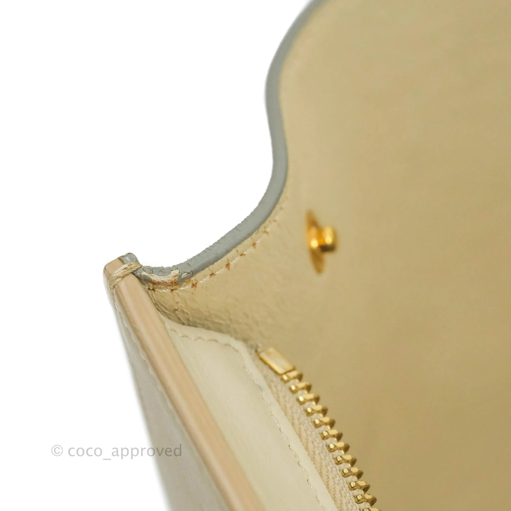 Celine Small Sleek Calfskin Tri-Color Trapeze Ivory