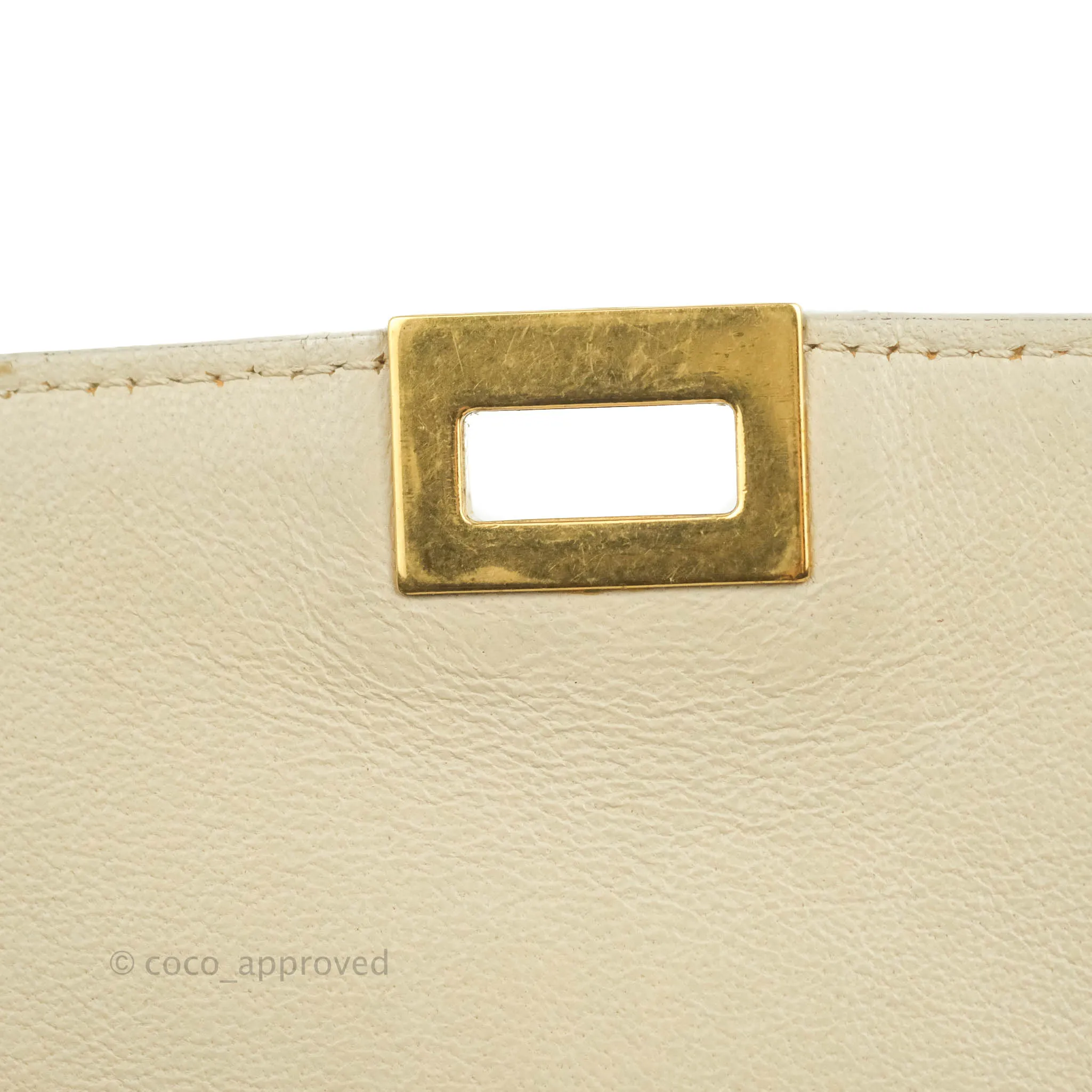 Celine Small Sleek Calfskin Tri-Color Trapeze Ivory