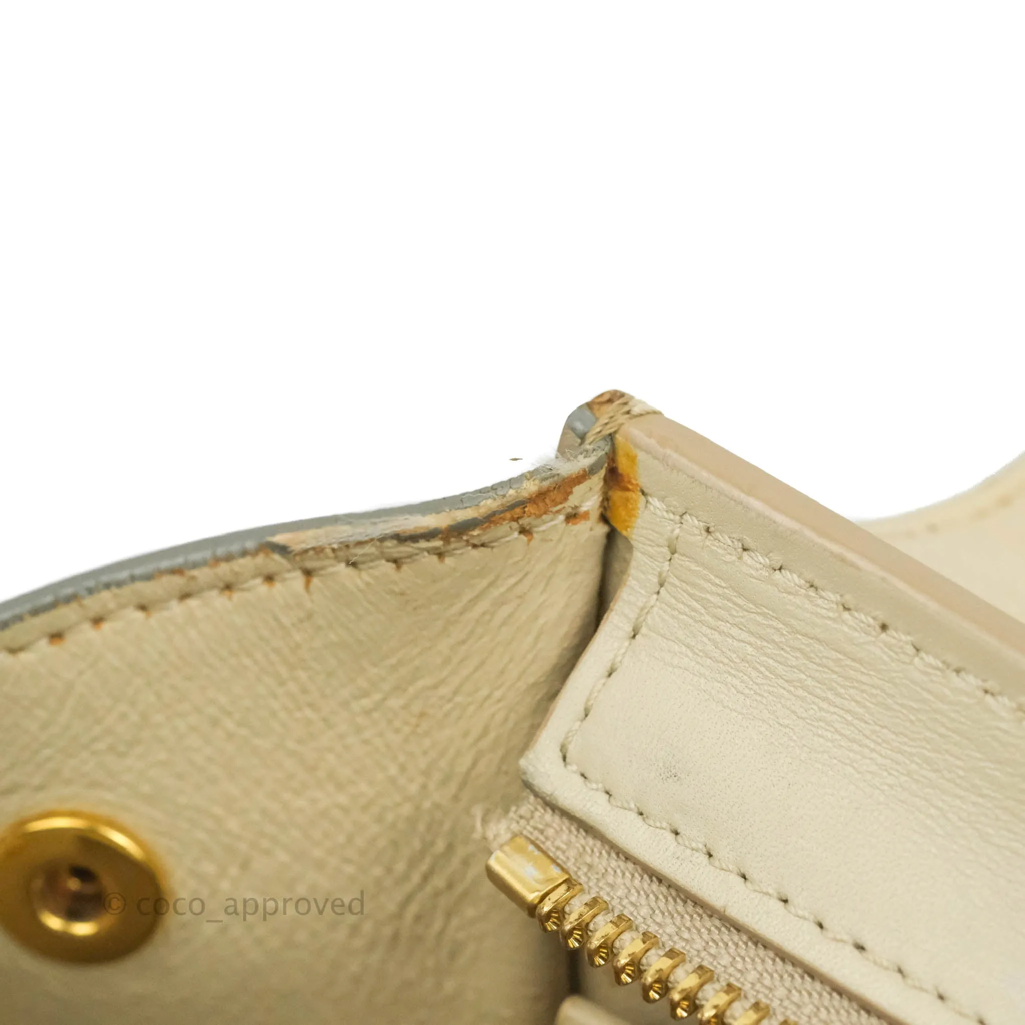 Celine Small Sleek Calfskin Tri-Color Trapeze Ivory