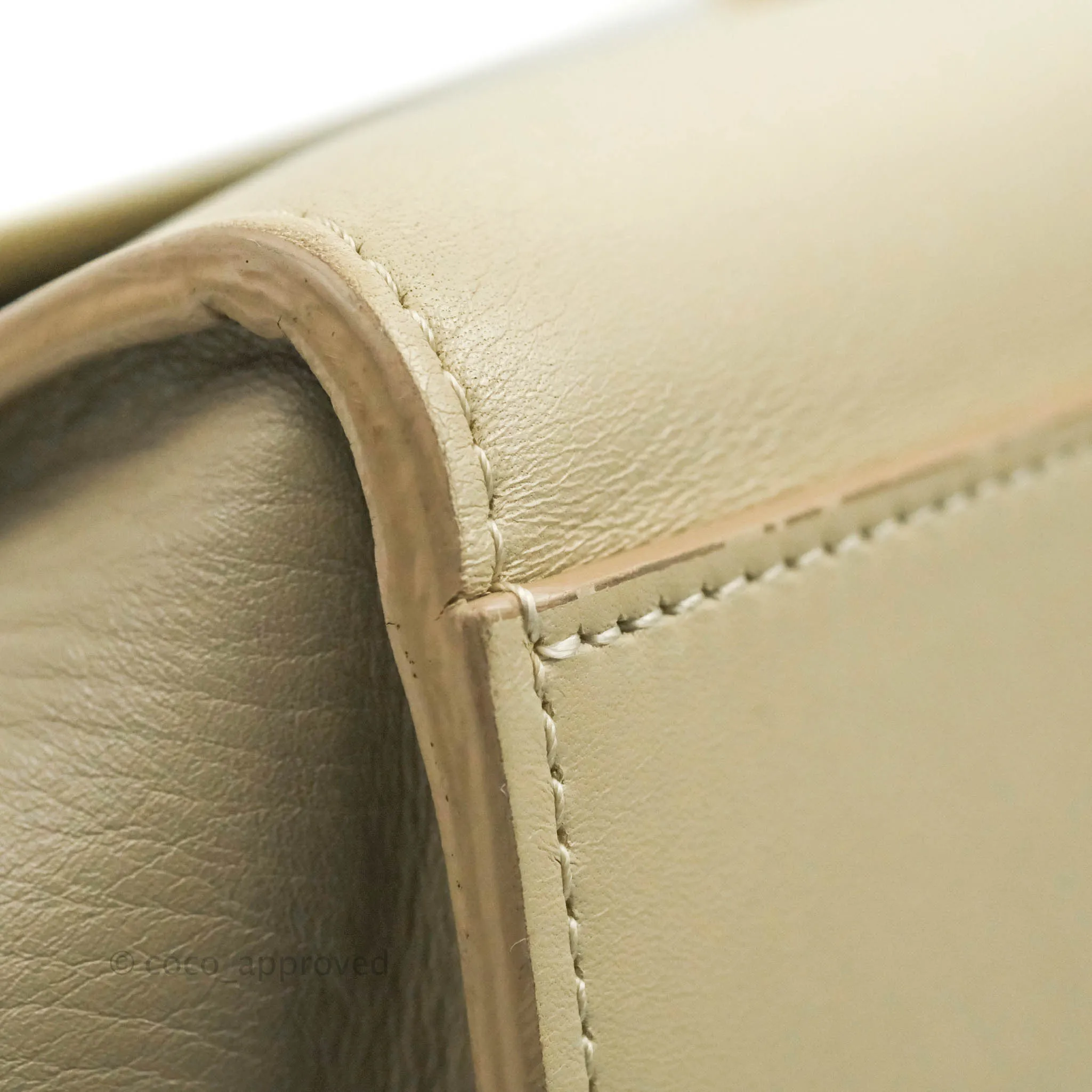 Celine Small Sleek Calfskin Tri-Color Trapeze Ivory