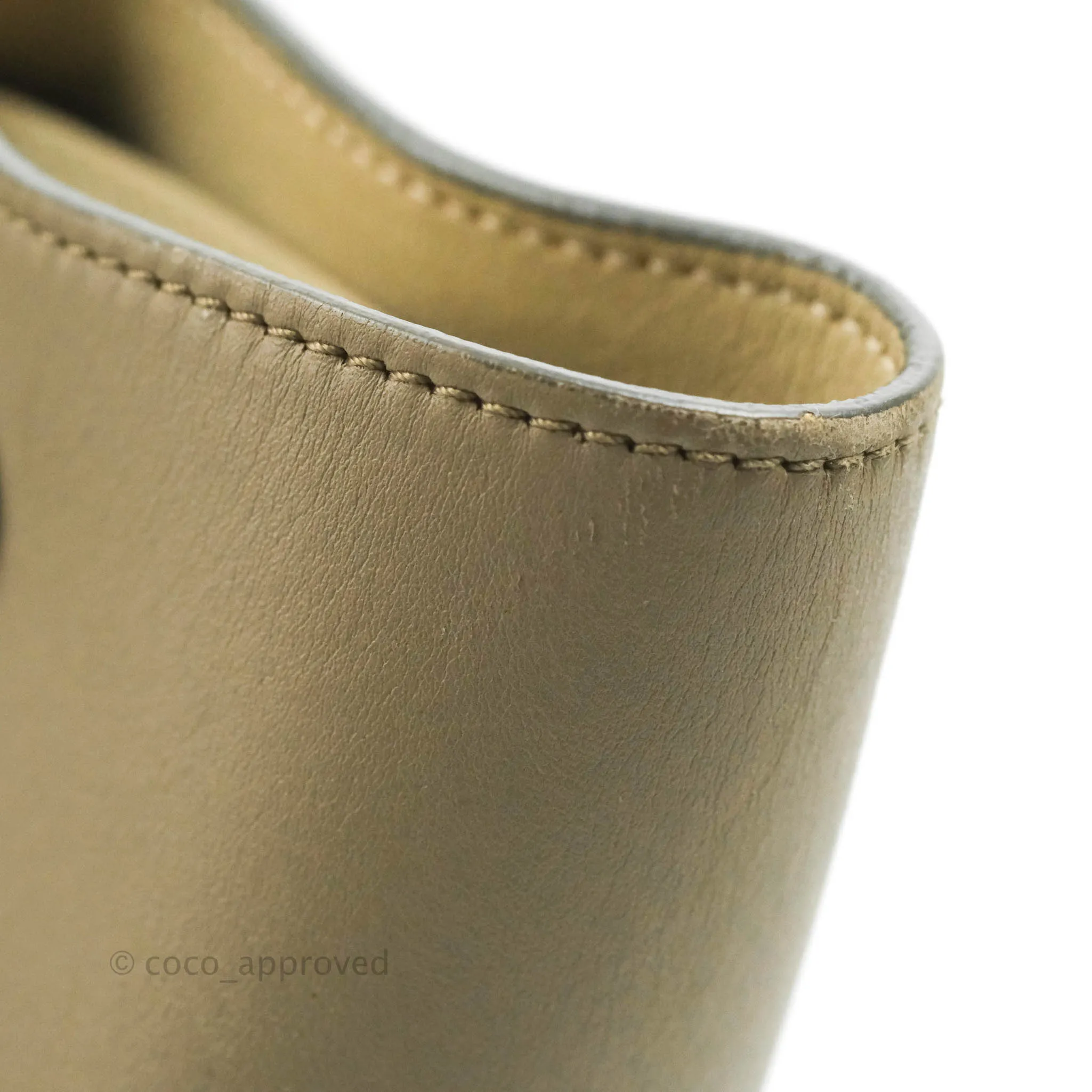 Celine Small Sleek Calfskin Tri-Color Trapeze Ivory