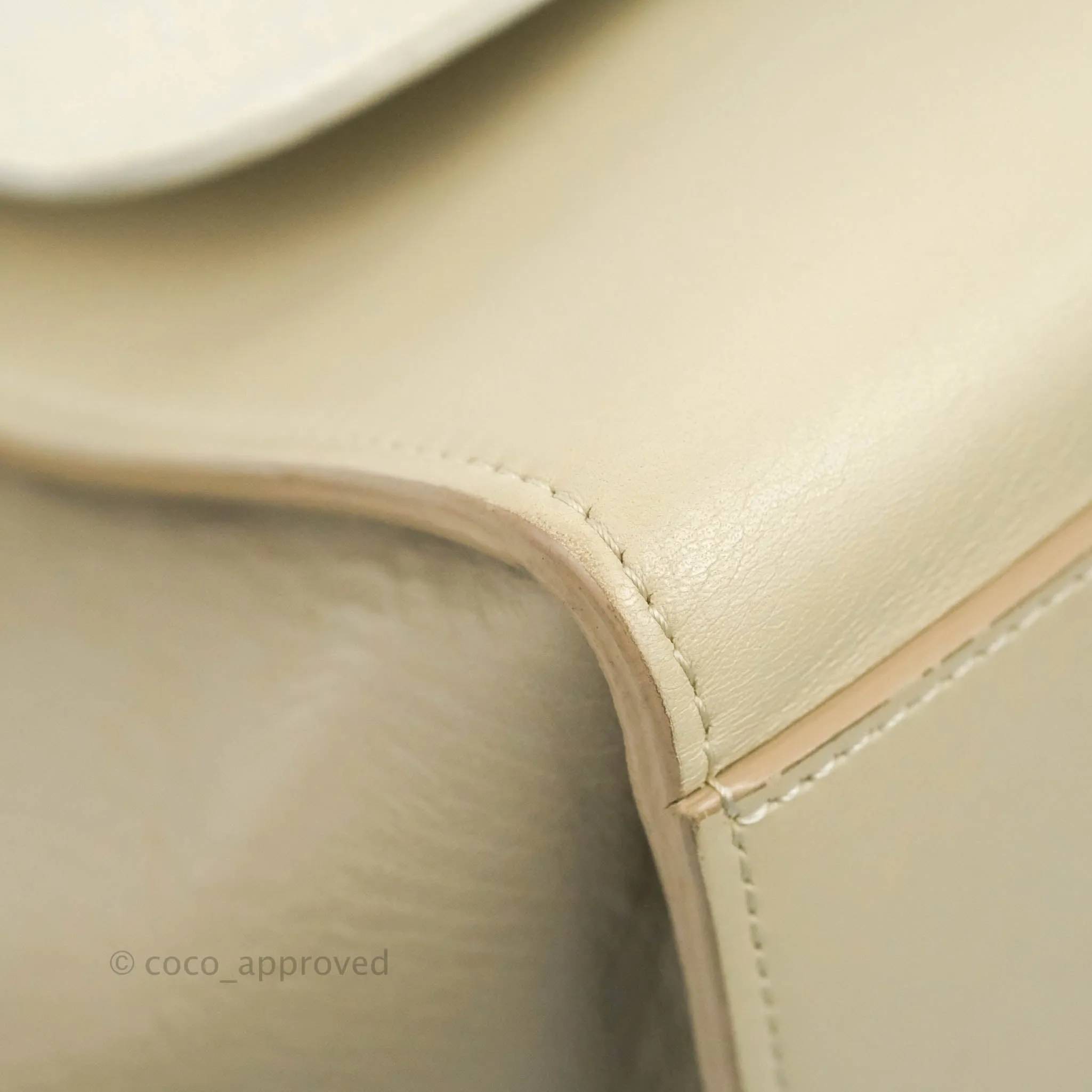 Celine Small Sleek Calfskin Tri-Color Trapeze Ivory