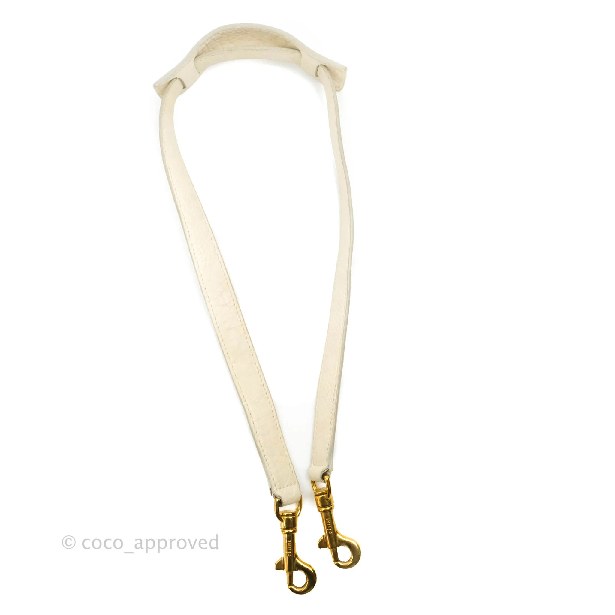 Celine Small Sleek Calfskin Tri-Color Trapeze Ivory