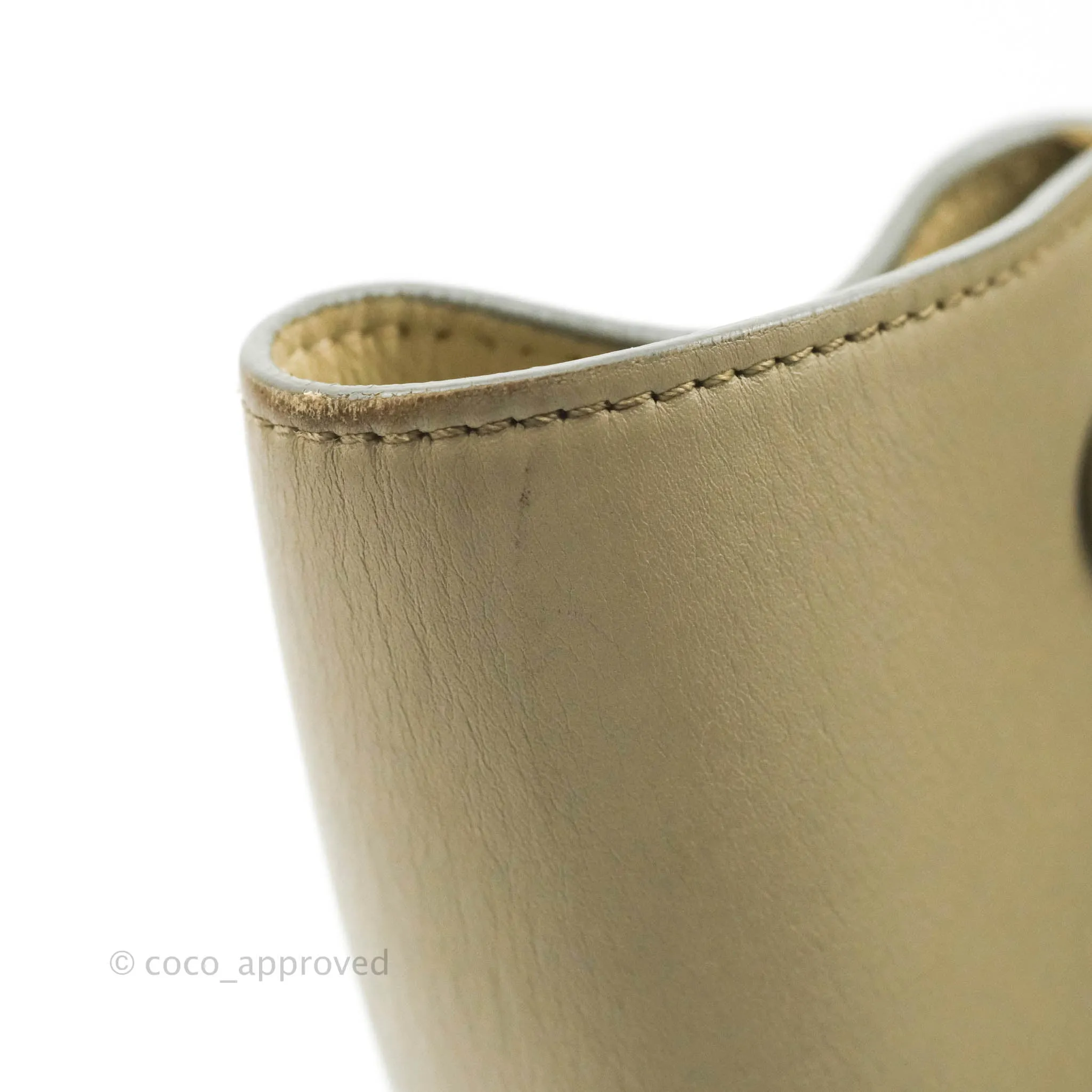 Celine Small Sleek Calfskin Tri-Color Trapeze Ivory