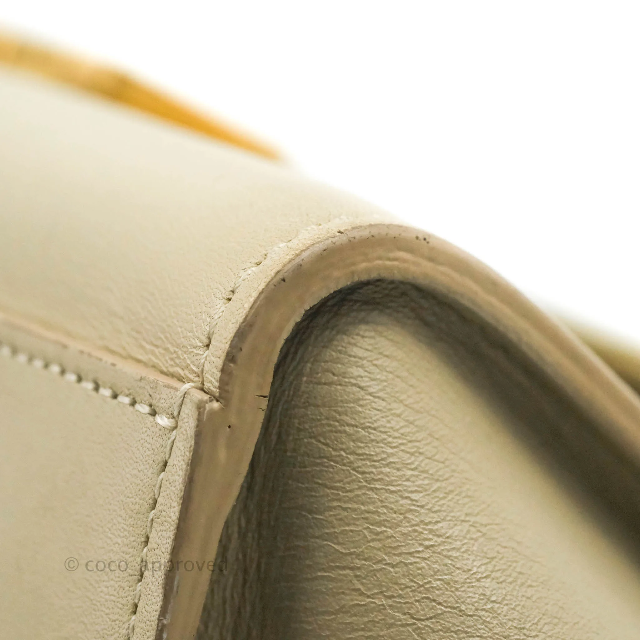 Celine Small Sleek Calfskin Tri-Color Trapeze Ivory