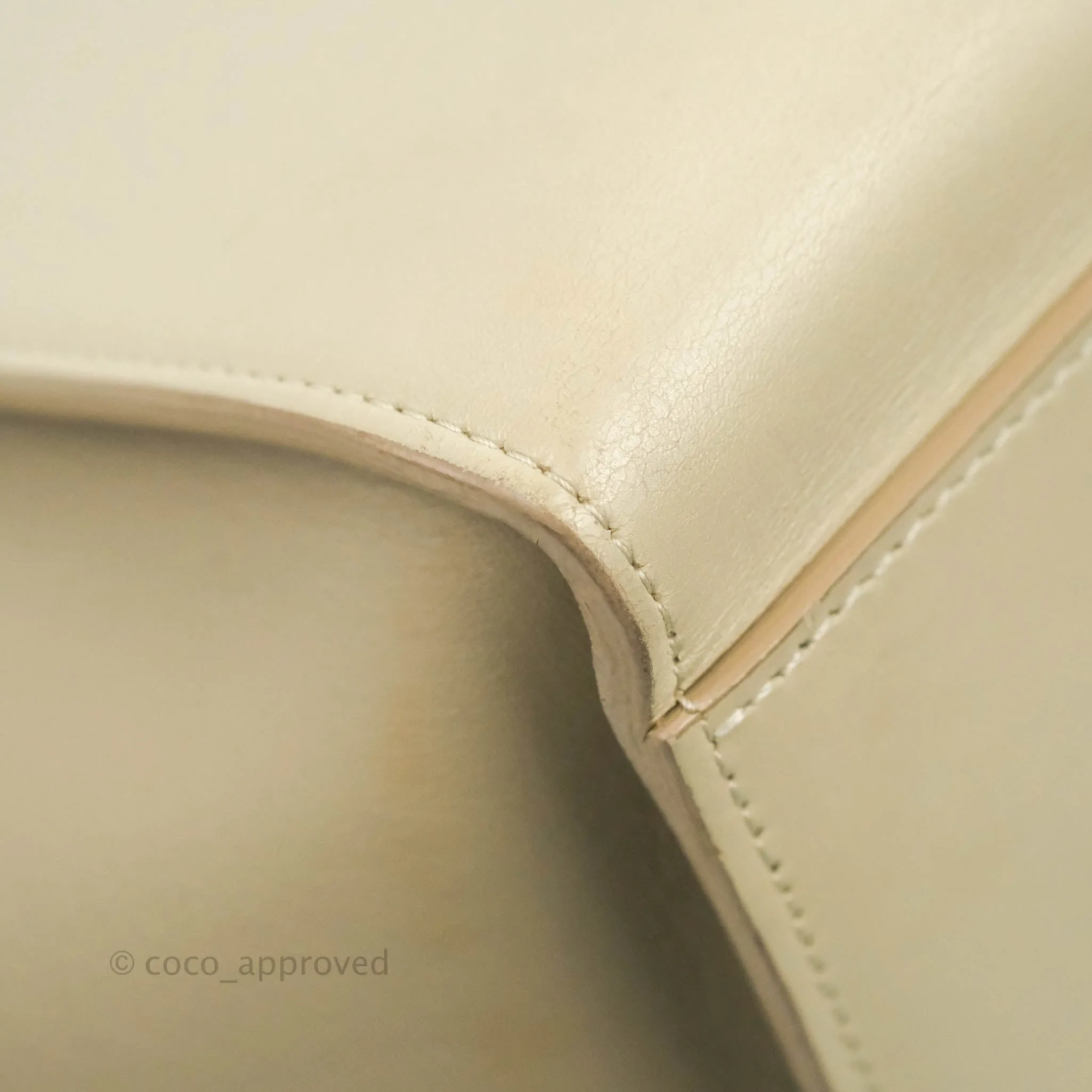 Celine Small Sleek Calfskin Tri-Color Trapeze Ivory
