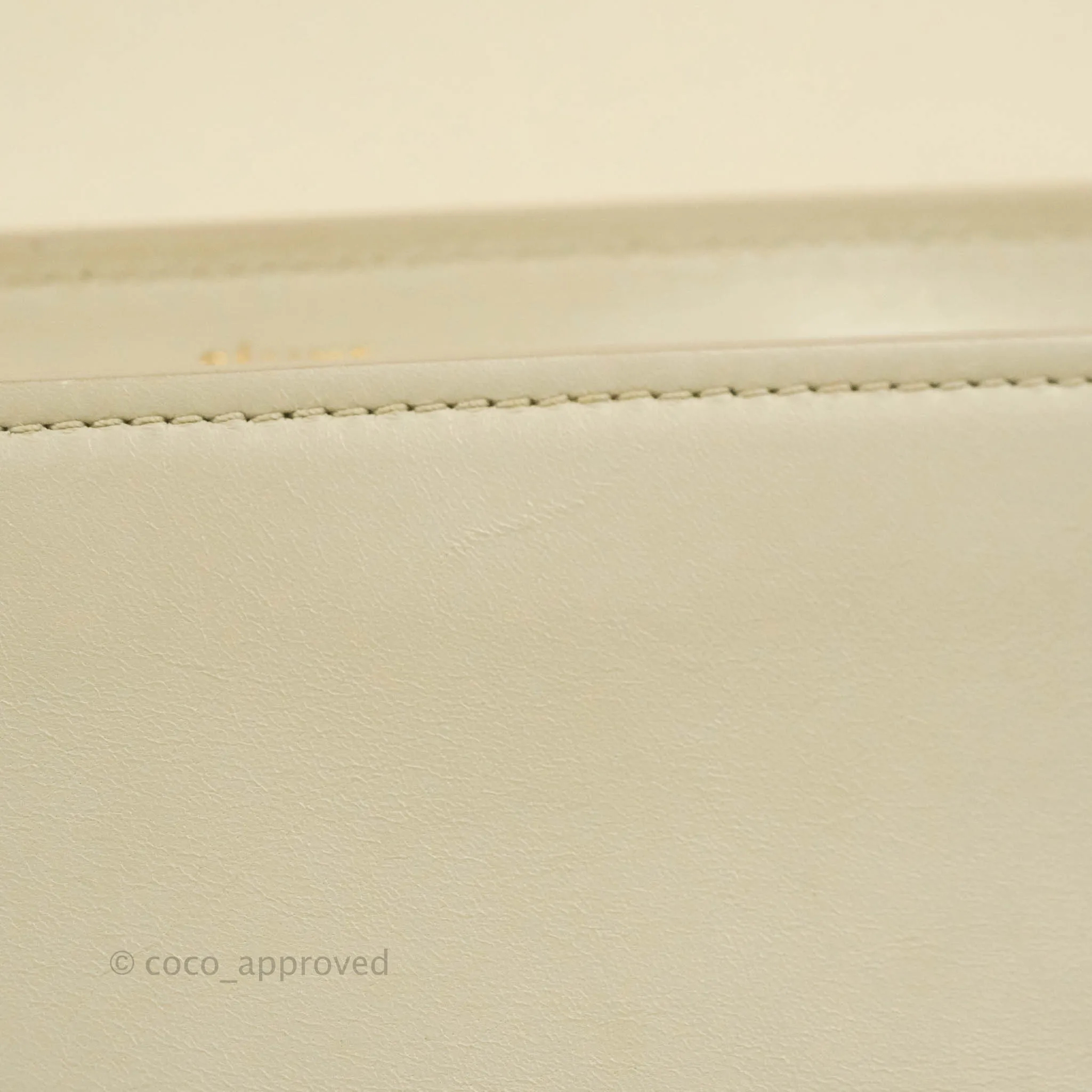 Celine Small Sleek Calfskin Tri-Color Trapeze Ivory