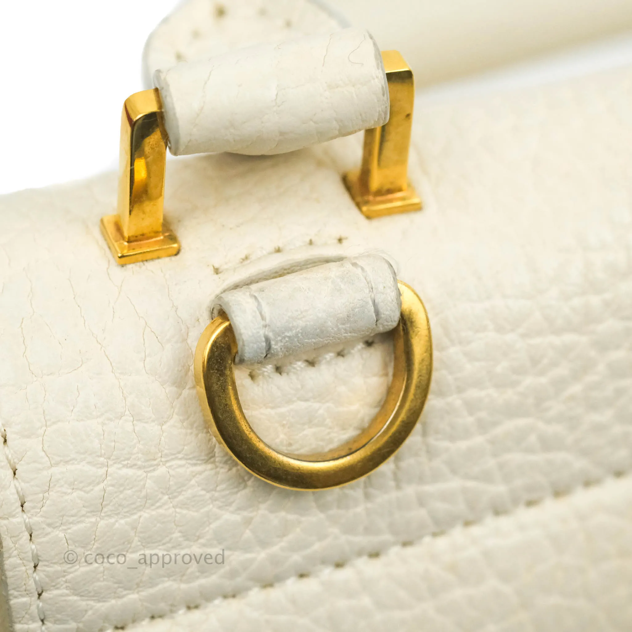 Celine Small Sleek Calfskin Tri-Color Trapeze Ivory