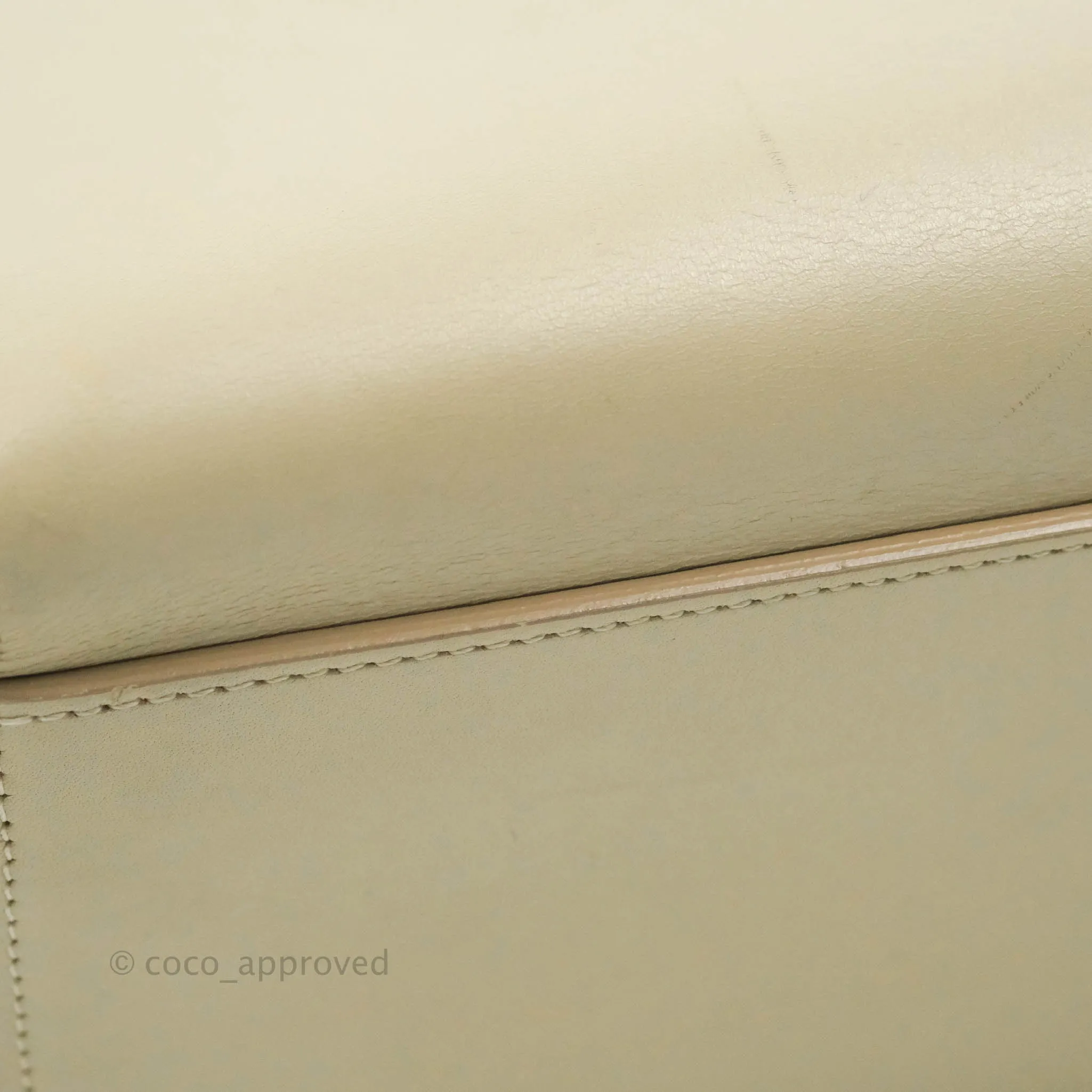 Celine Small Sleek Calfskin Tri-Color Trapeze Ivory