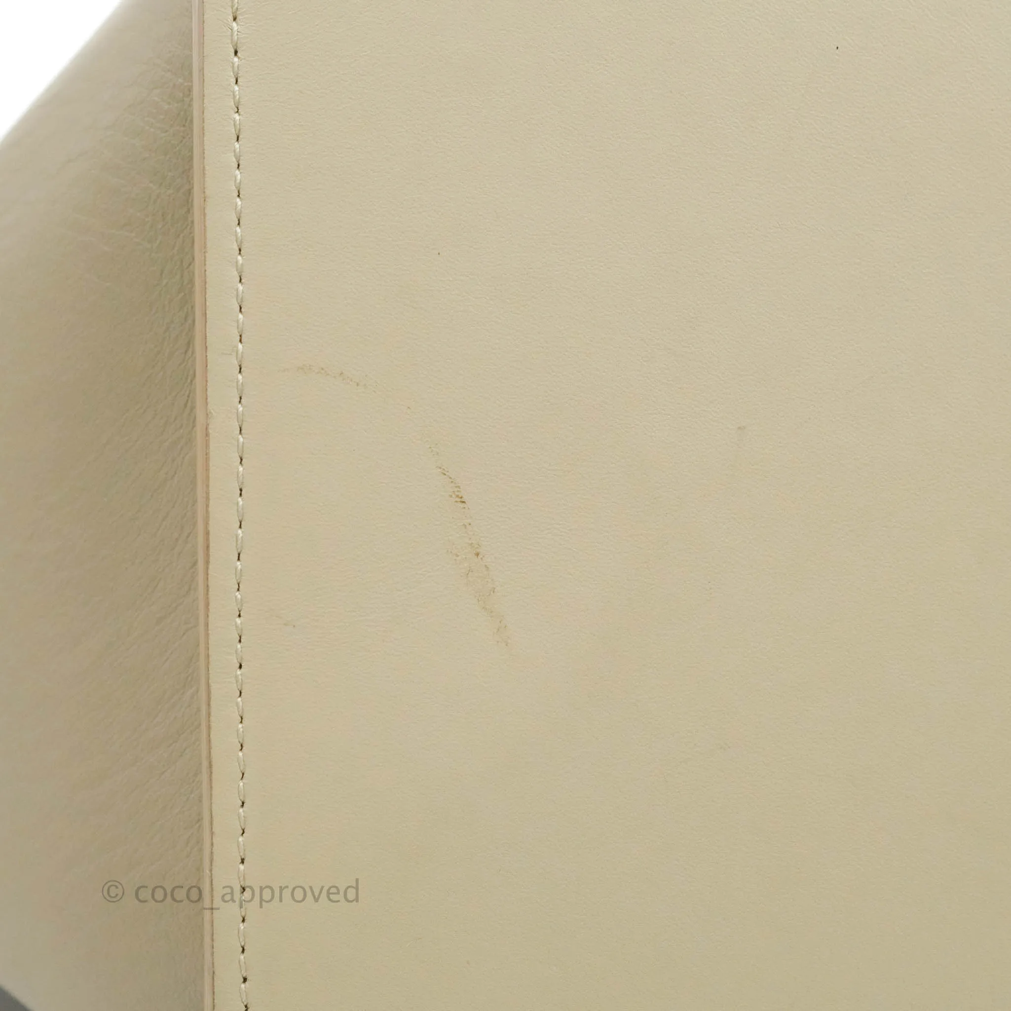 Celine Small Sleek Calfskin Tri-Color Trapeze Ivory