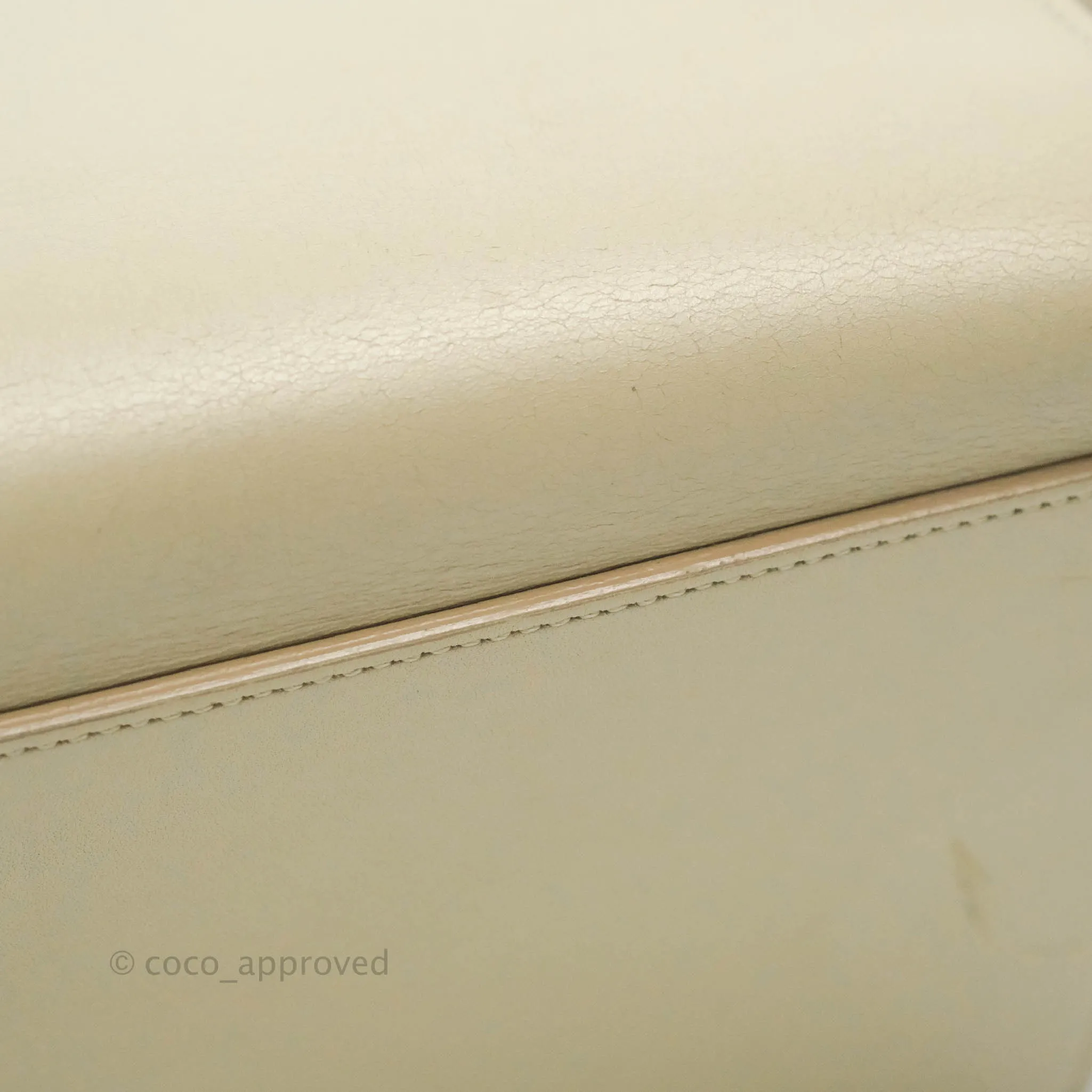 Celine Small Sleek Calfskin Tri-Color Trapeze Ivory