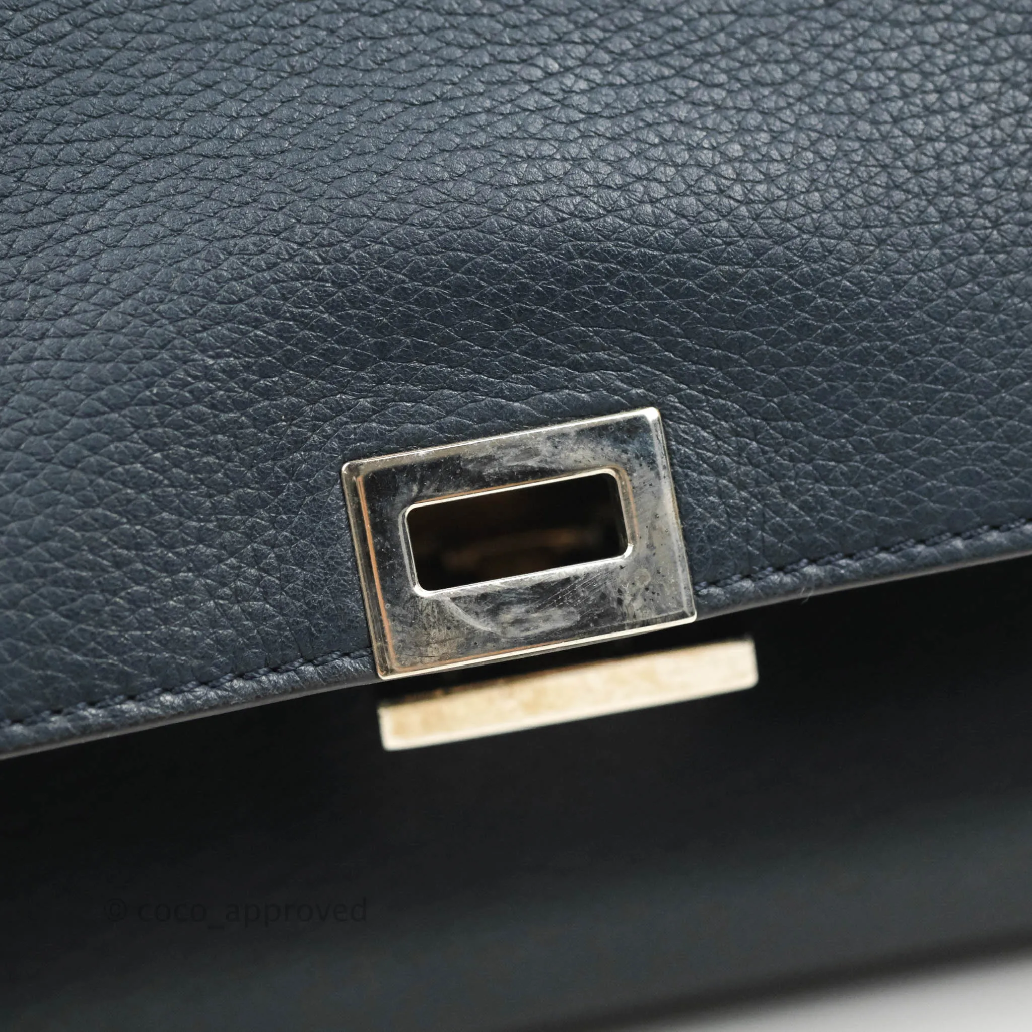 Celine Small Sleek Trapeze Navy Calfskin