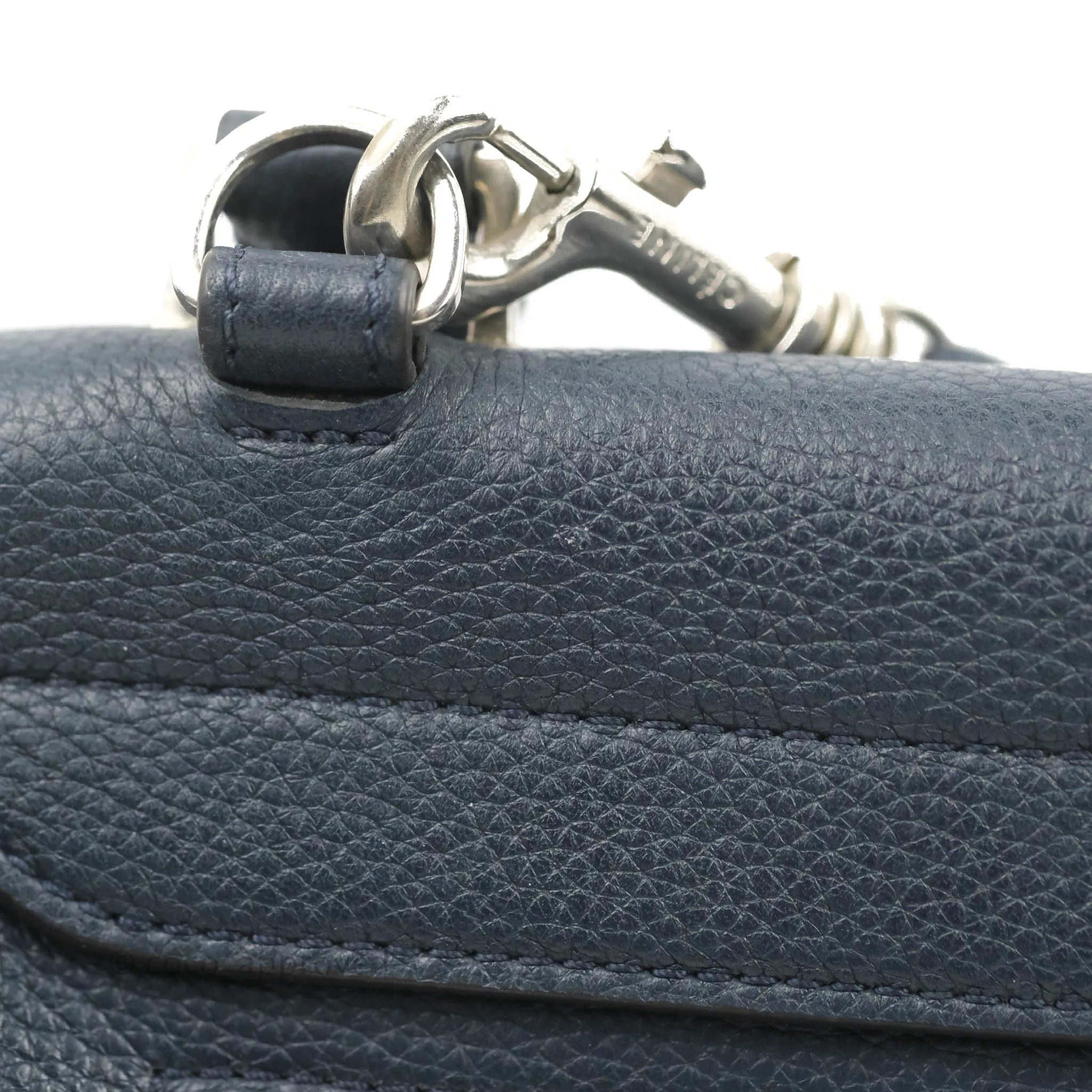 Celine Small Sleek Trapeze Navy Calfskin