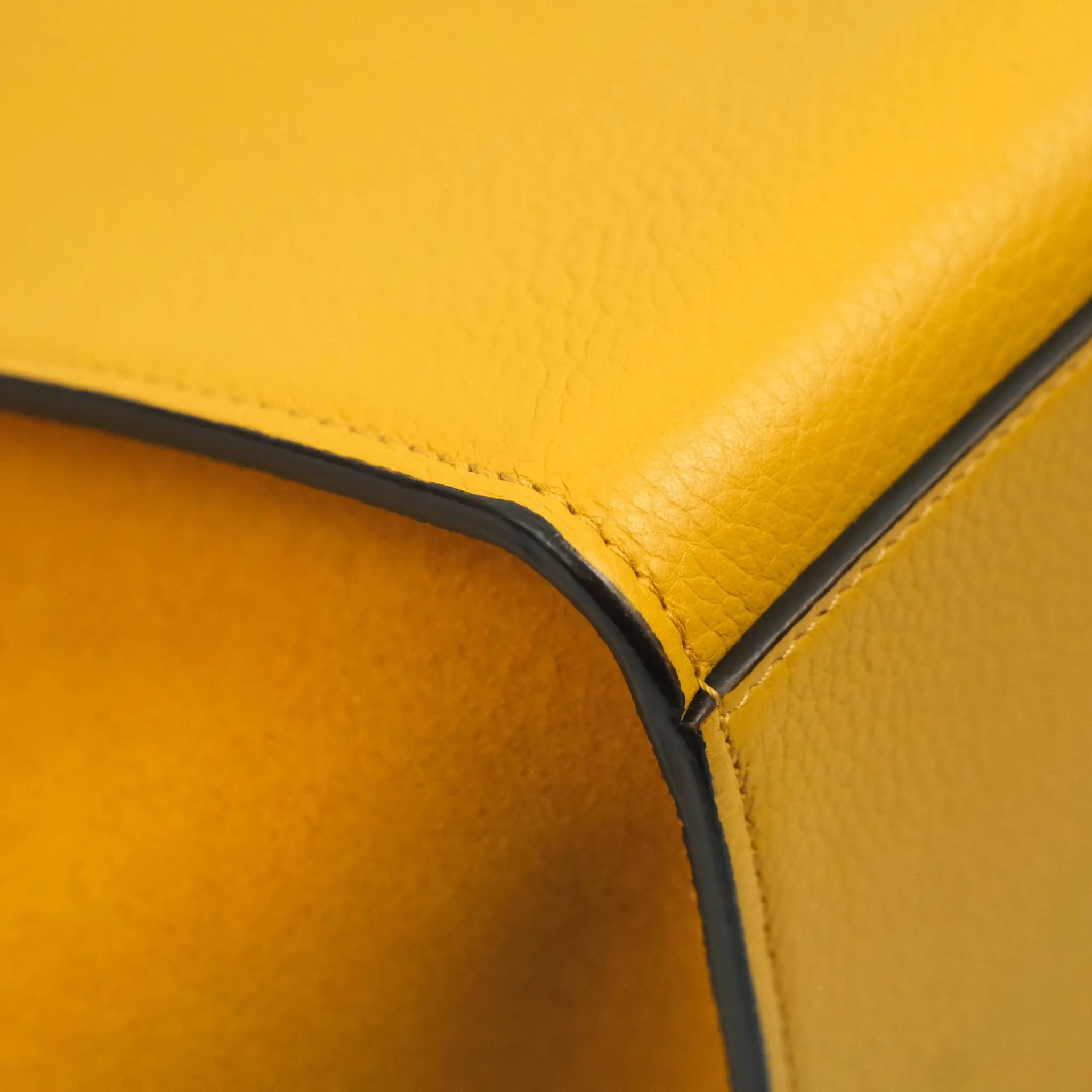 Celine Small Trapeze Bag Mustard Yellow Grained Calfskin
