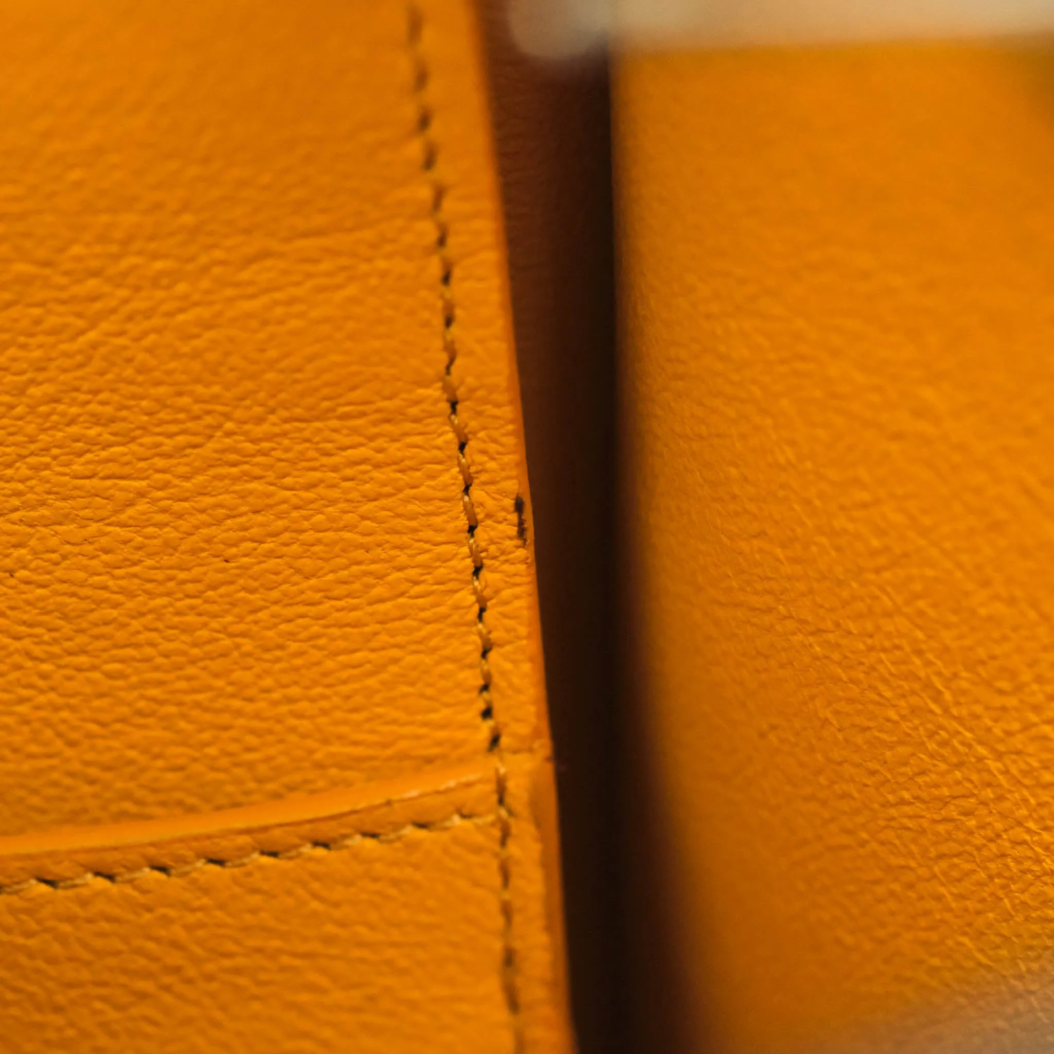 Celine Small Trapeze Bag Mustard Yellow Grained Calfskin