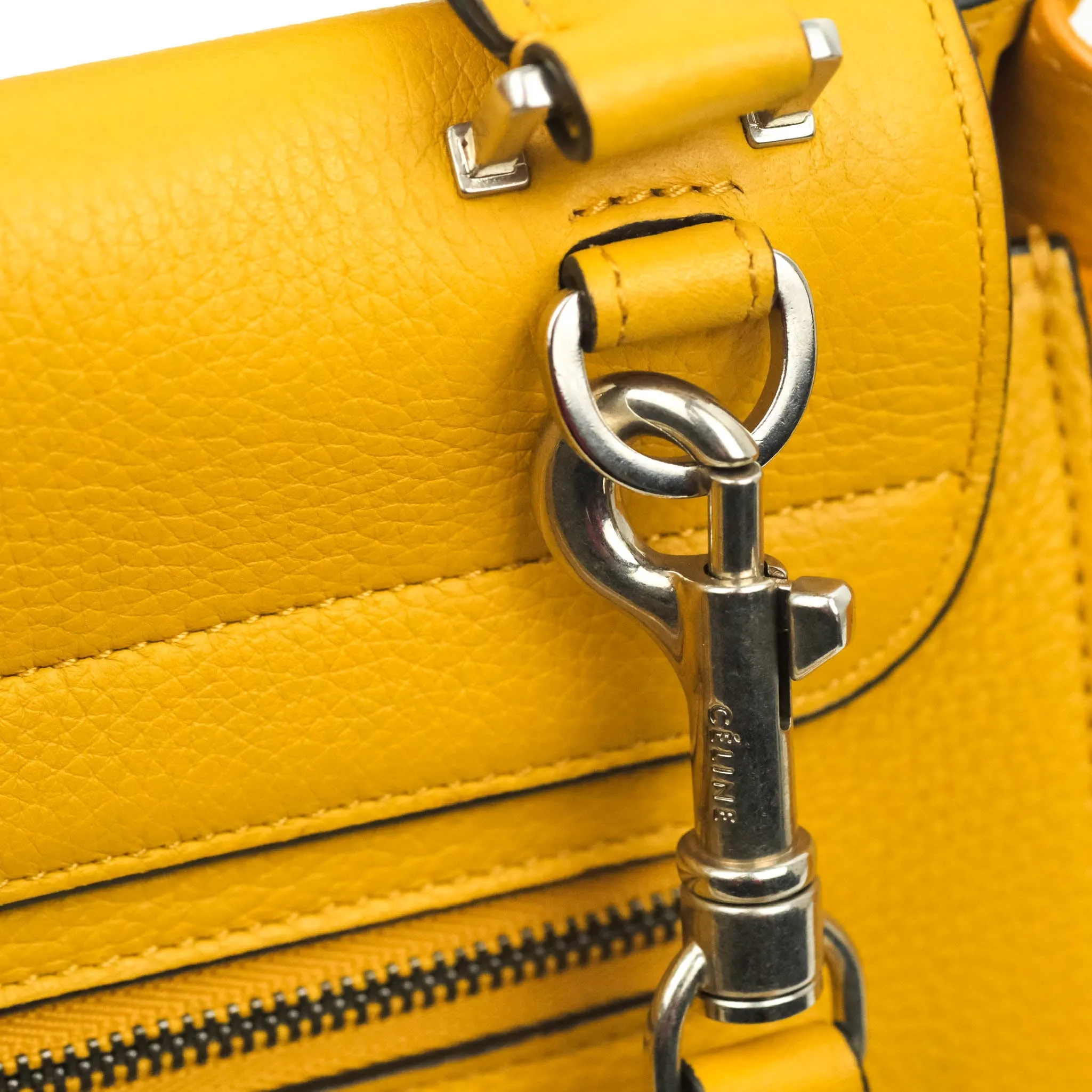 Celine Small Trapeze Bag Mustard Yellow Grained Calfskin