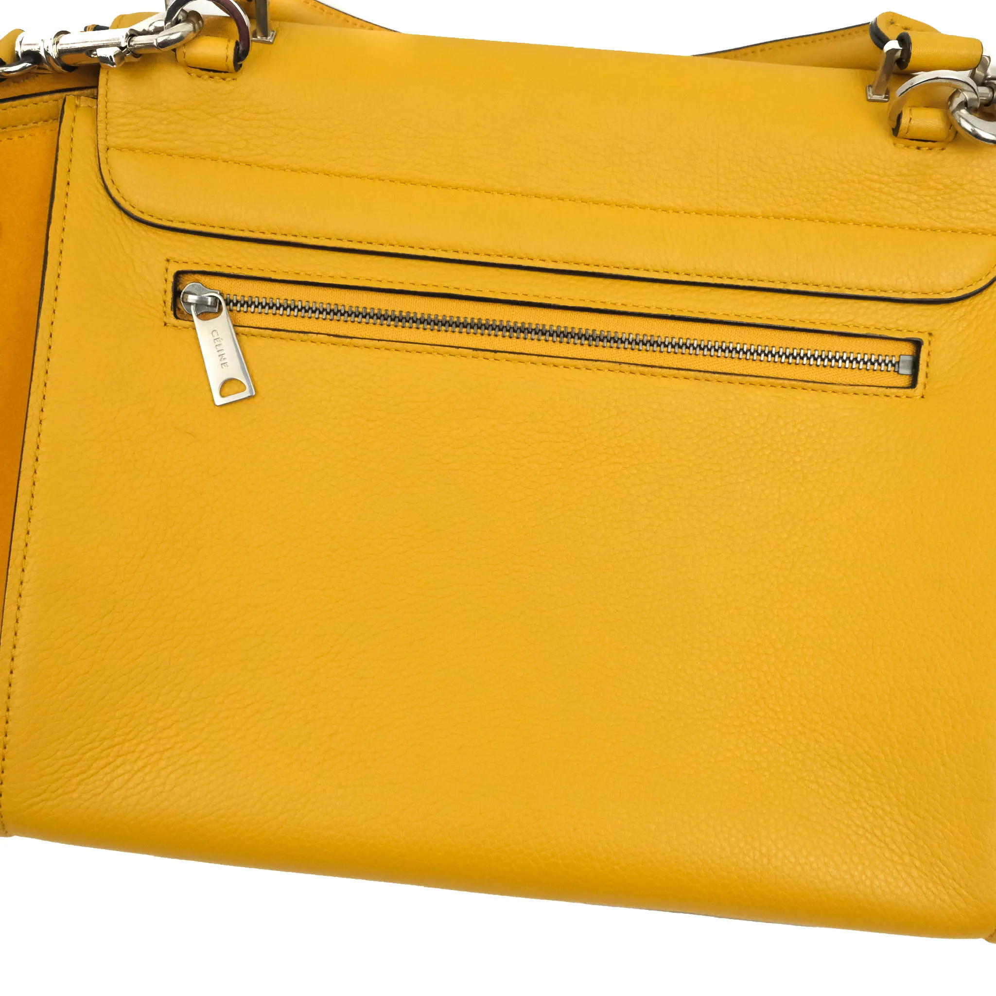 Celine Small Trapeze Bag Mustard Yellow Grained Calfskin