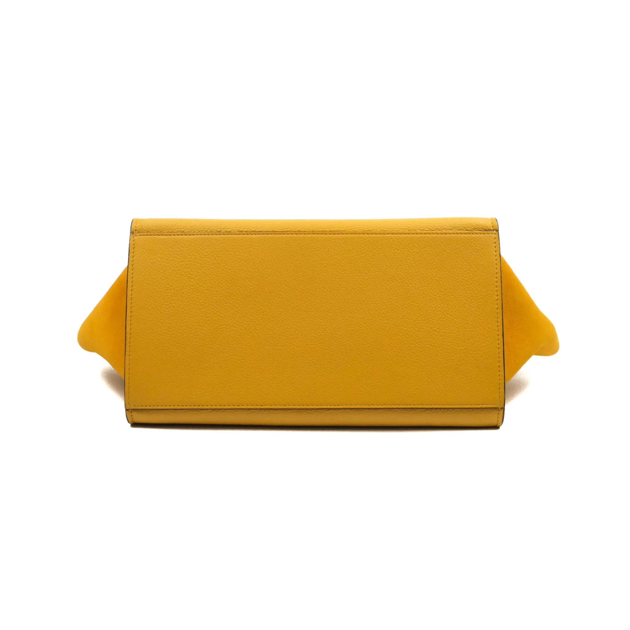 Celine Small Trapeze Bag Mustard Yellow Grained Calfskin