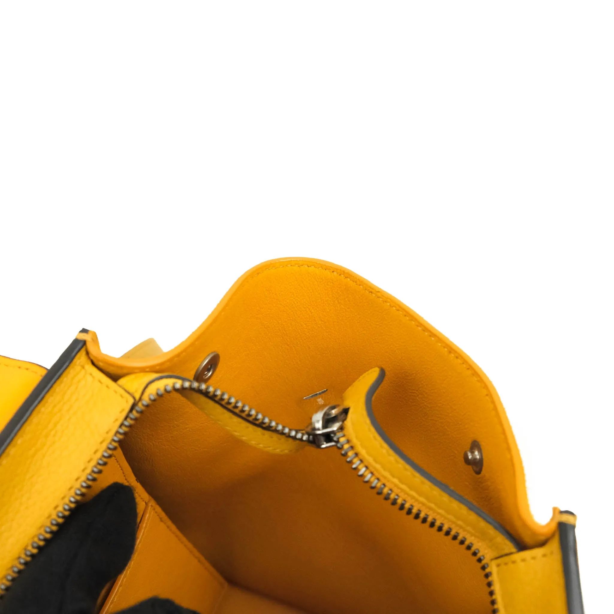 Celine Small Trapeze Bag Mustard Yellow Grained Calfskin
