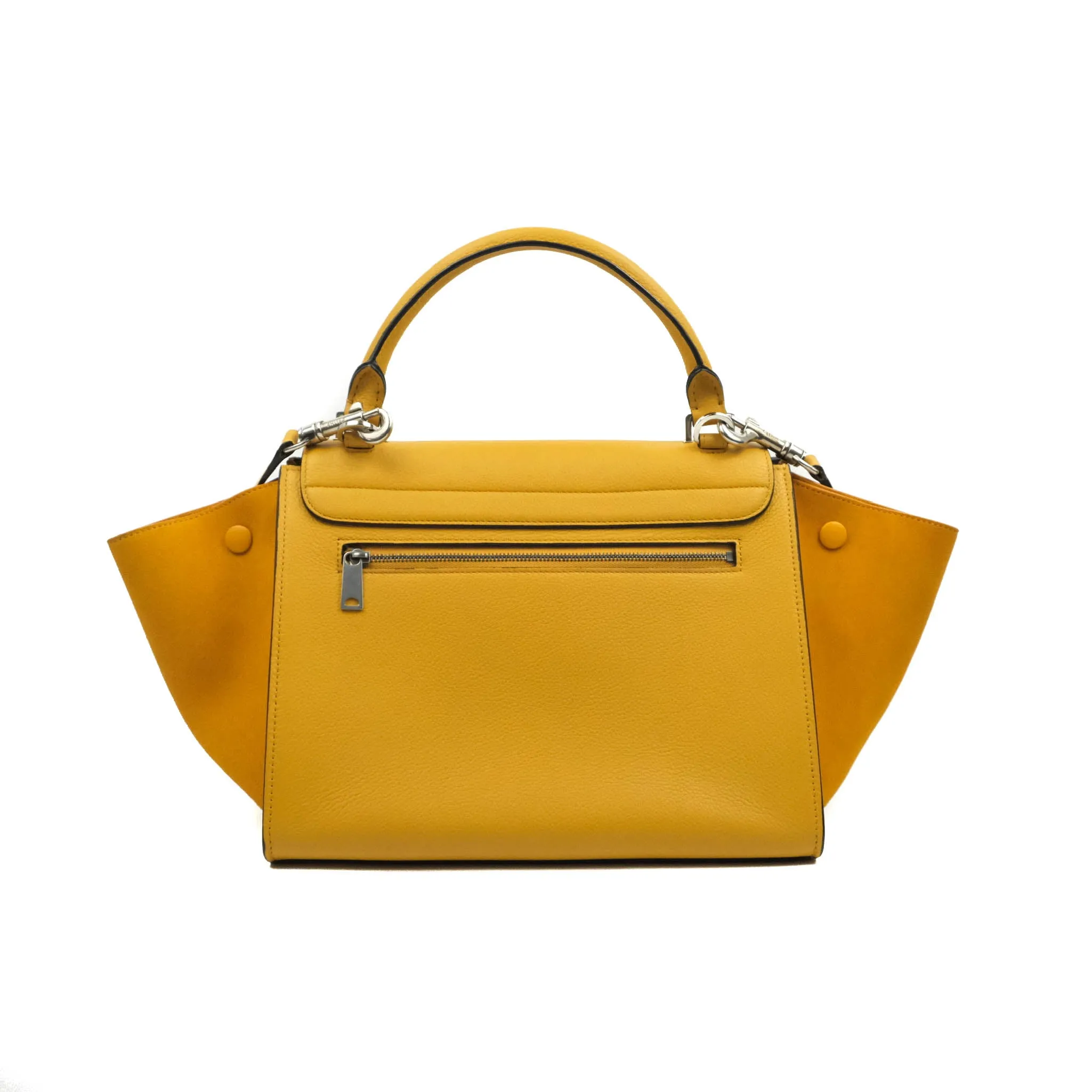 Celine Small Trapeze Bag Mustard Yellow Grained Calfskin