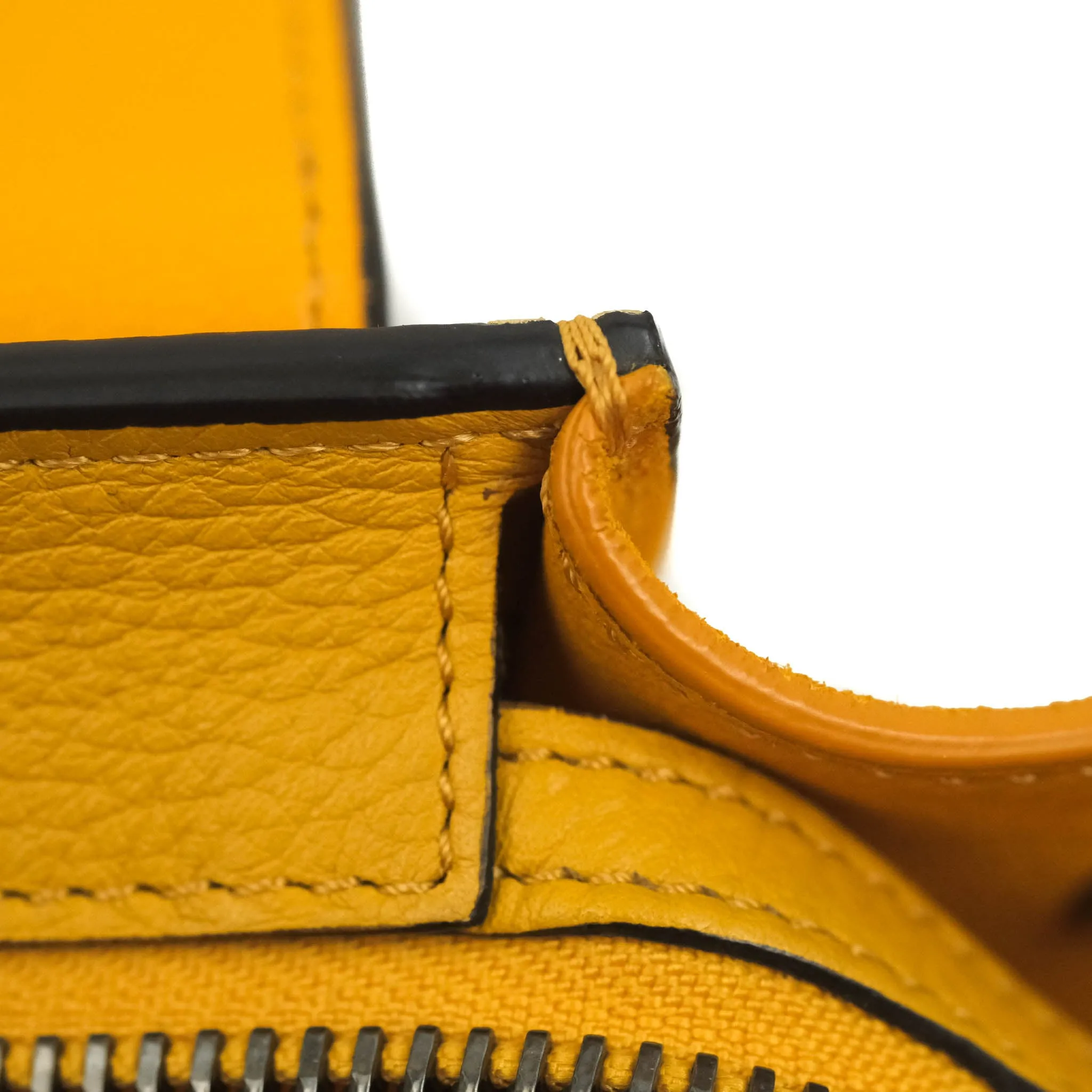 Celine Small Trapeze Bag Mustard Yellow Grained Calfskin