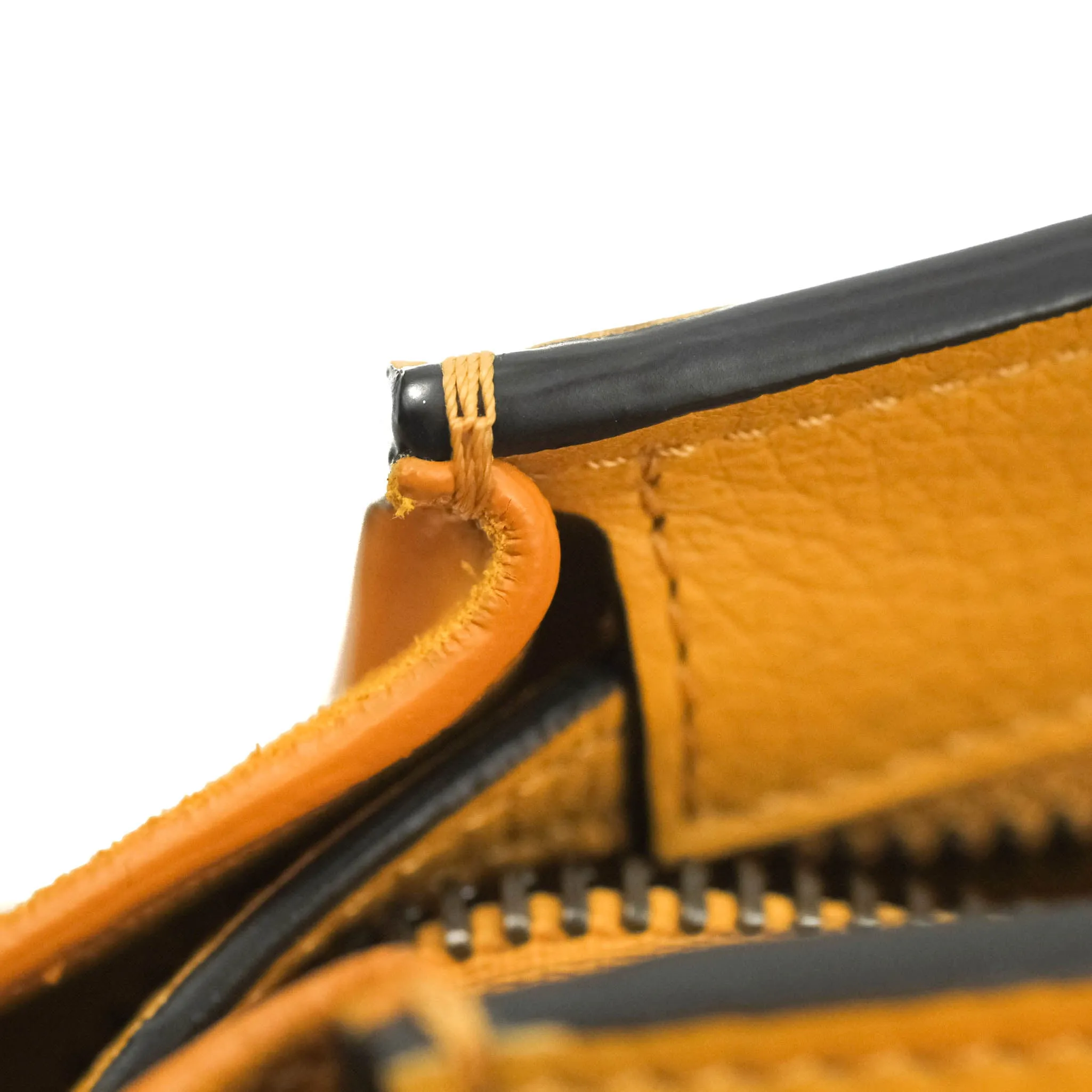 Celine Small Trapeze Bag Mustard Yellow Grained Calfskin